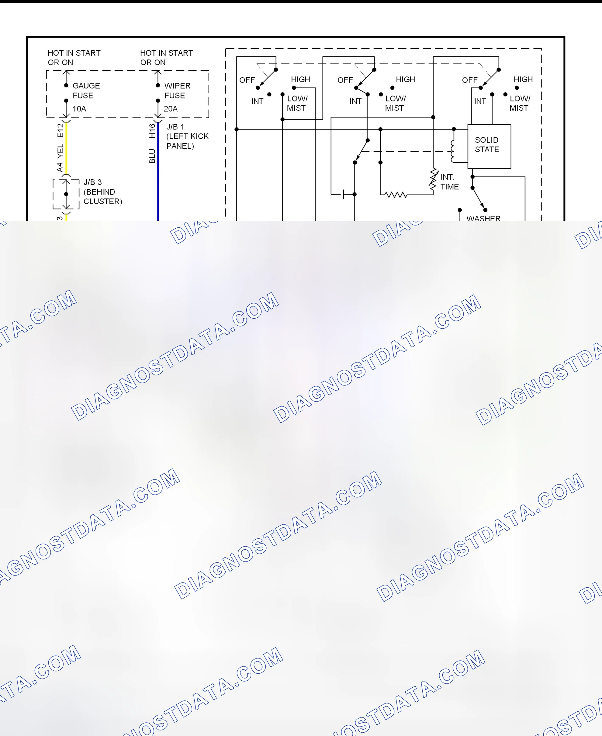 Fig. 4: Wiper/Washer System Wiring Diagram