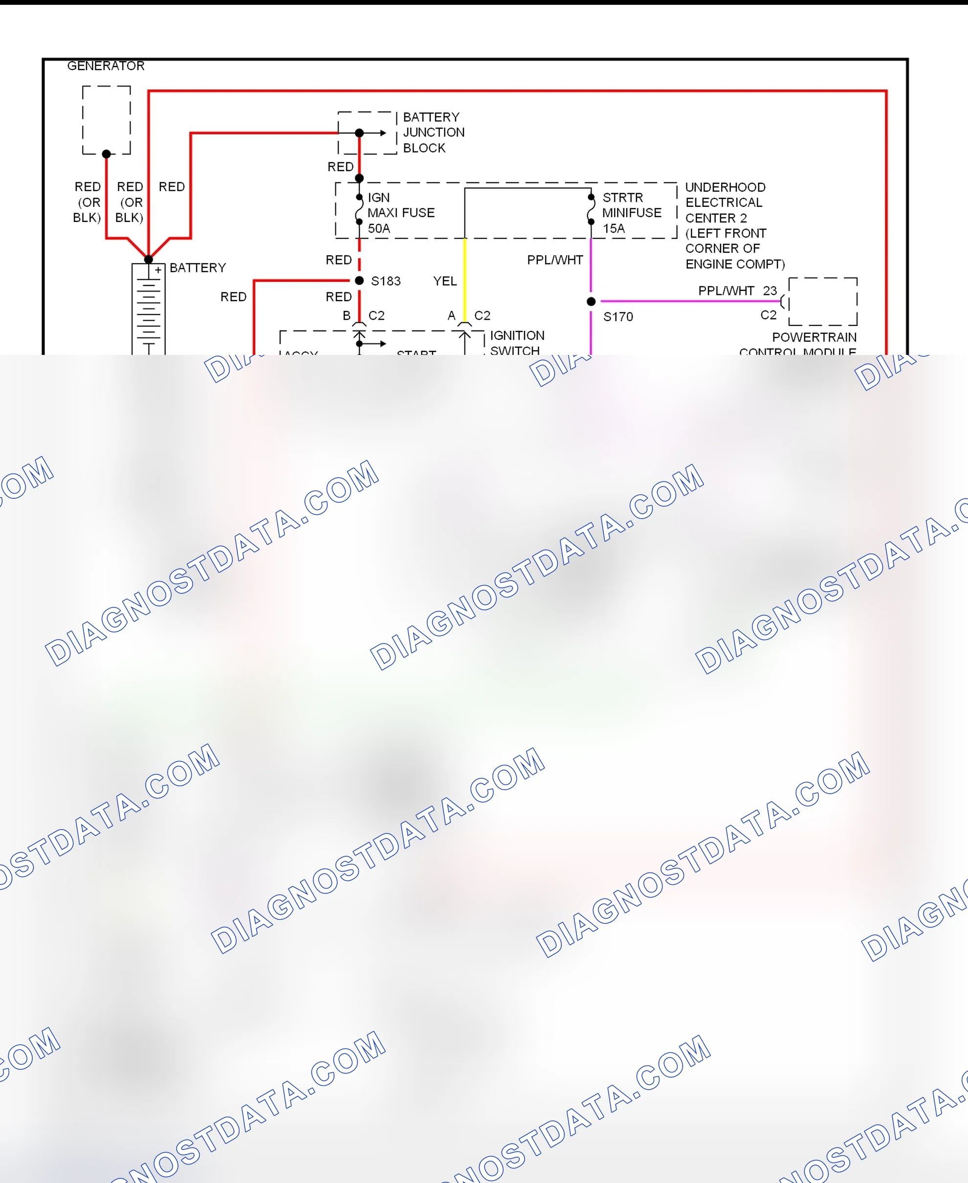 Fig. 19: Starting System Wiring Diagram (Camaro & Firebird)