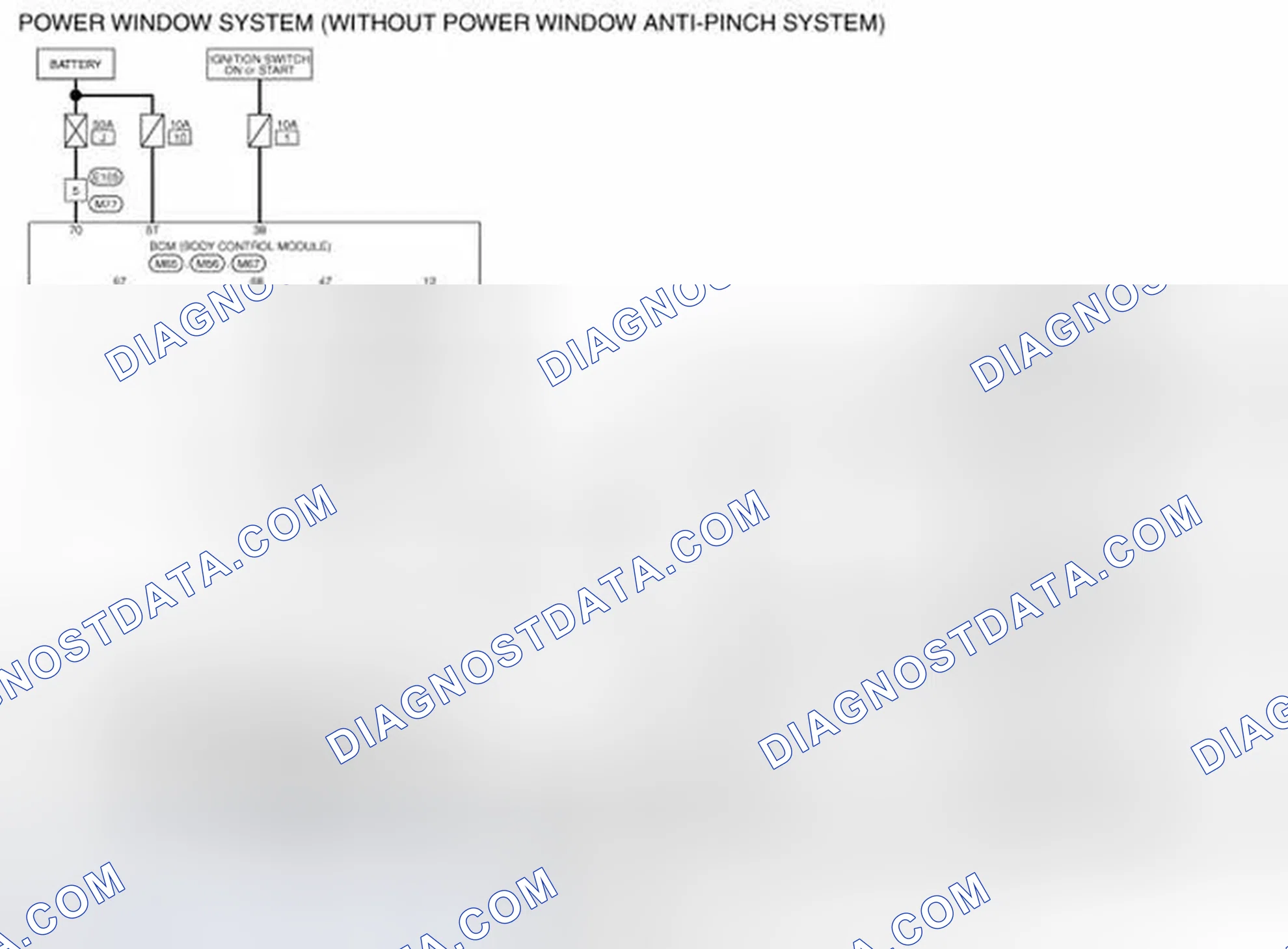 Scheme 37: Wiring Diagram - POWER WINDOW CONTROL SYSTEM (WITHOUT POWER DOW ANTI-PINCH SYSTEM)