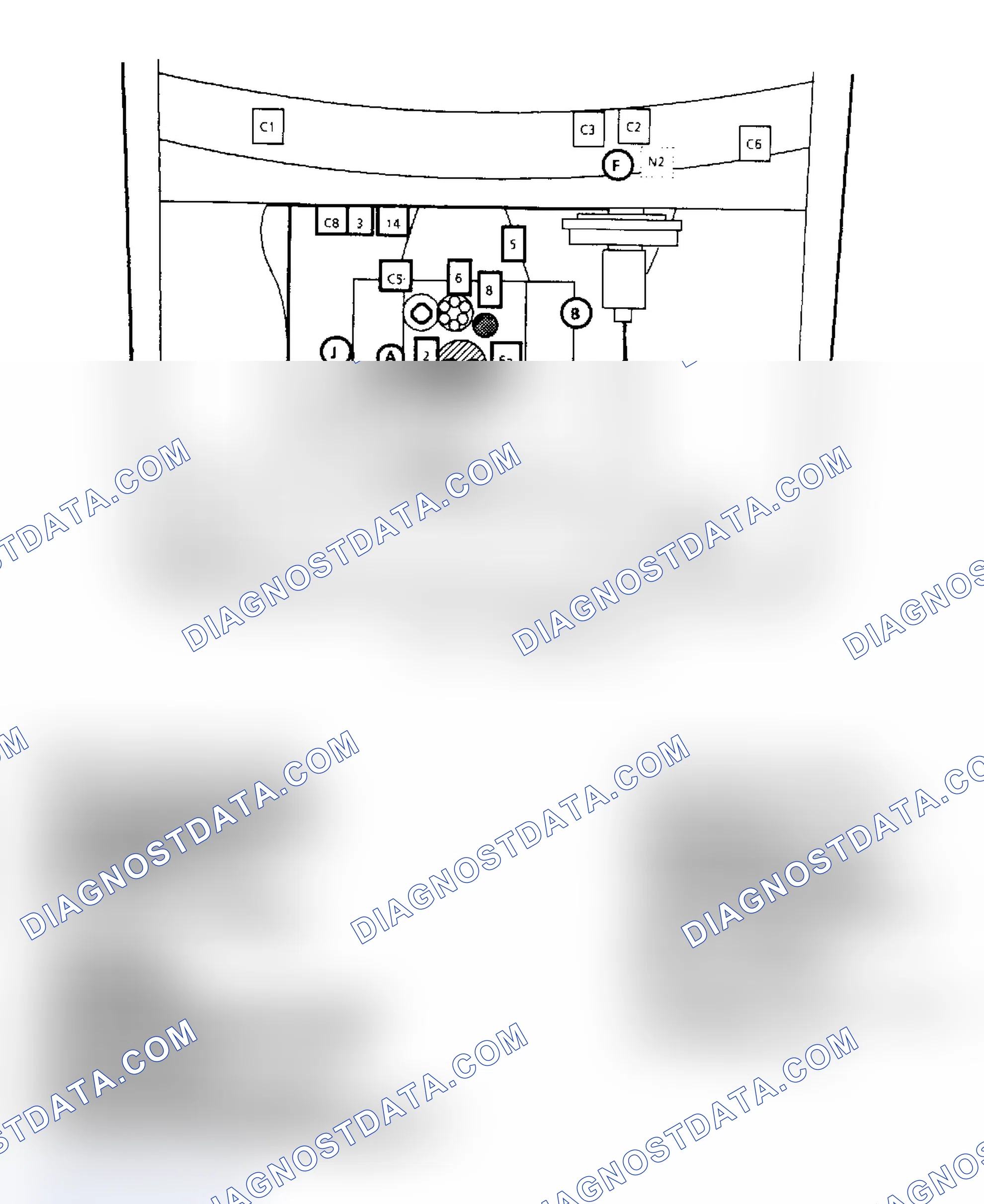 Scheme 148: Component Locations for "R/V" Series 5.0L & 5.7L