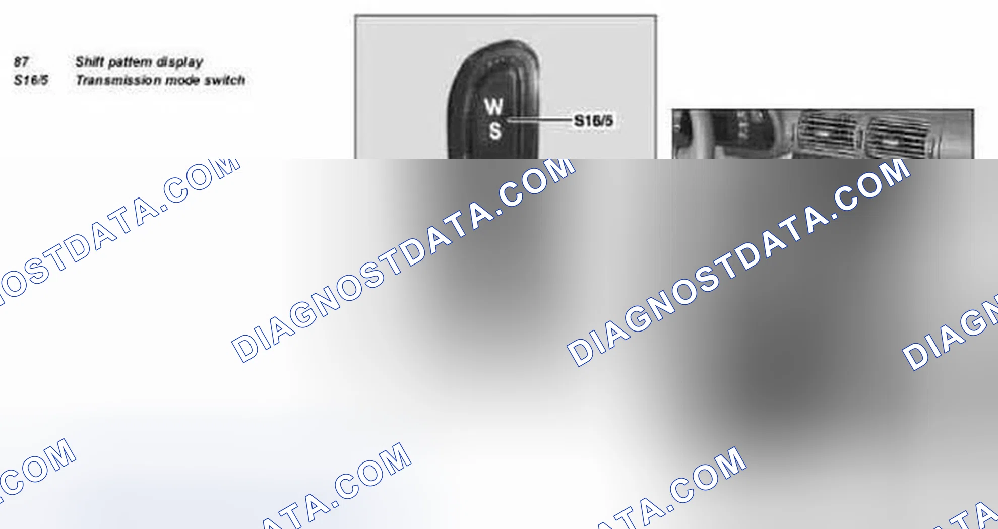 Scheme 51: Identifying Shift Pattern Display And Transmission Mode Switch (Transmission 722.6 Model 203, 209.3 Up To 31.5.03) - Shown In Model 203