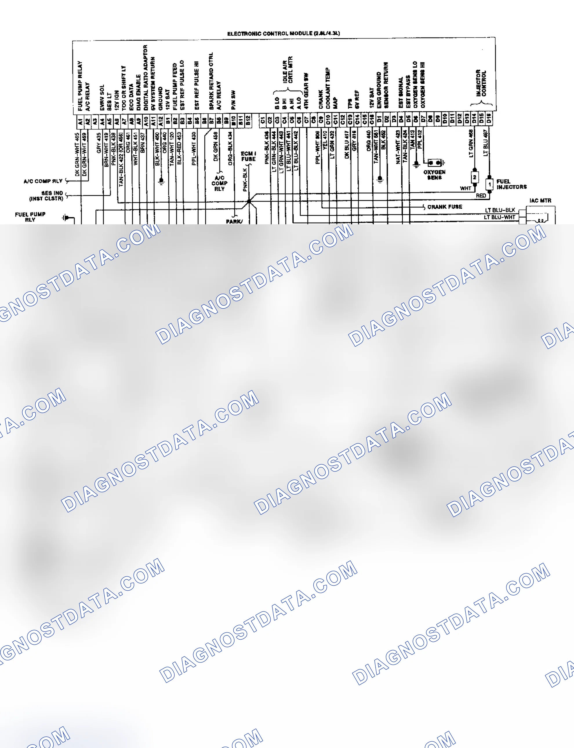 Scheme 25: "S" & "T" Series 2.8L & 4.3L TBI/CCC Wiring Diagram