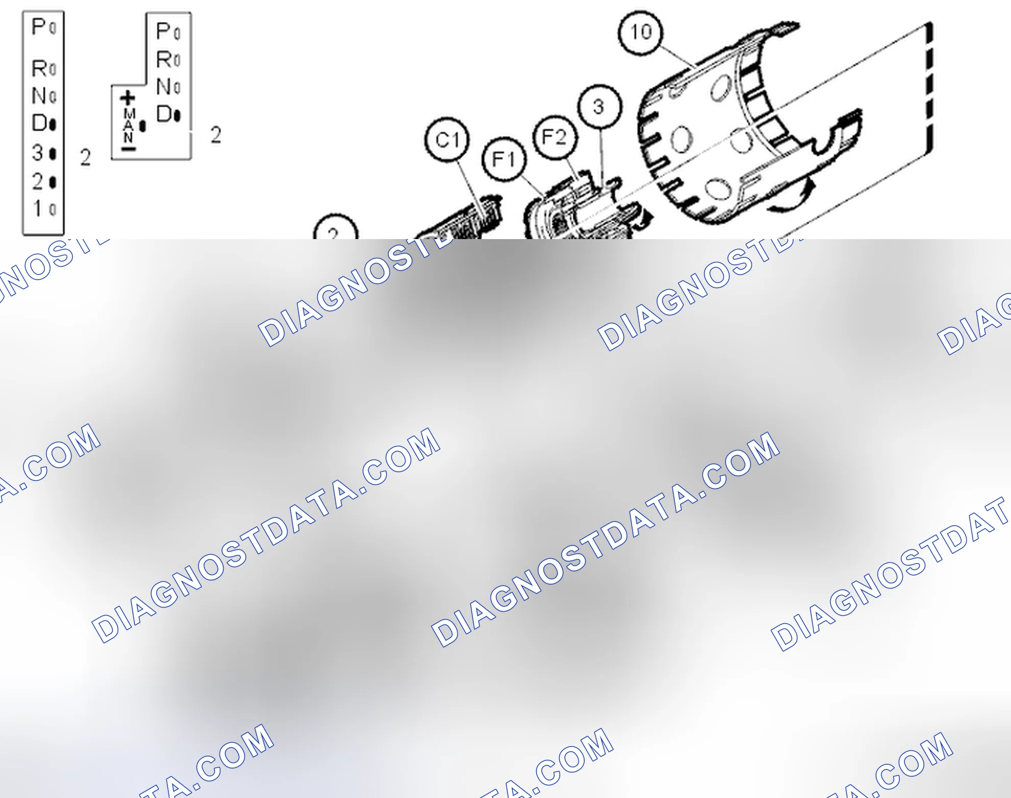 Scheme 1477: Gear shift positions D/2/MAN - 2nd gear