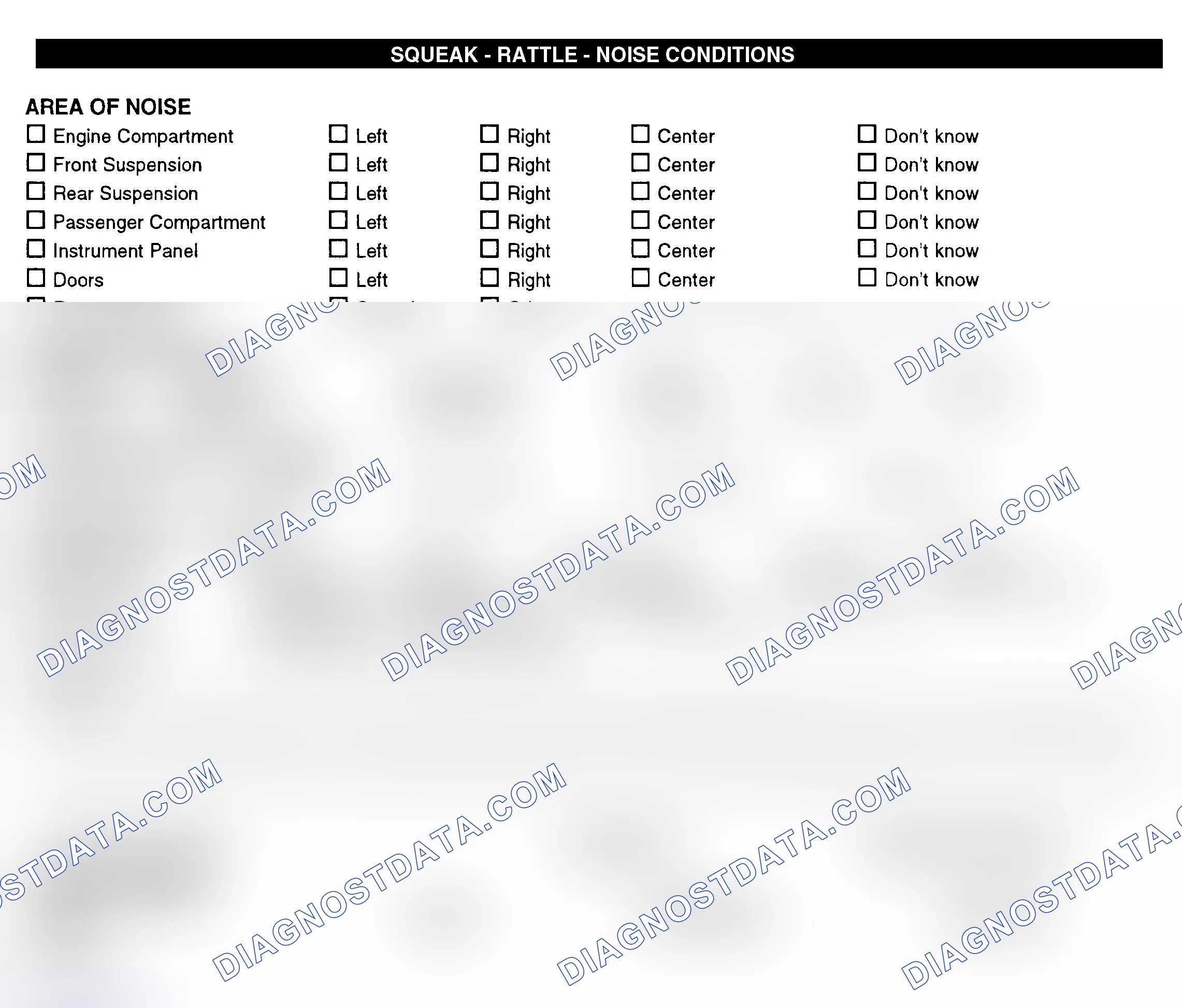 Scheme 11: Squeak, Rattle, & Noise Conditions