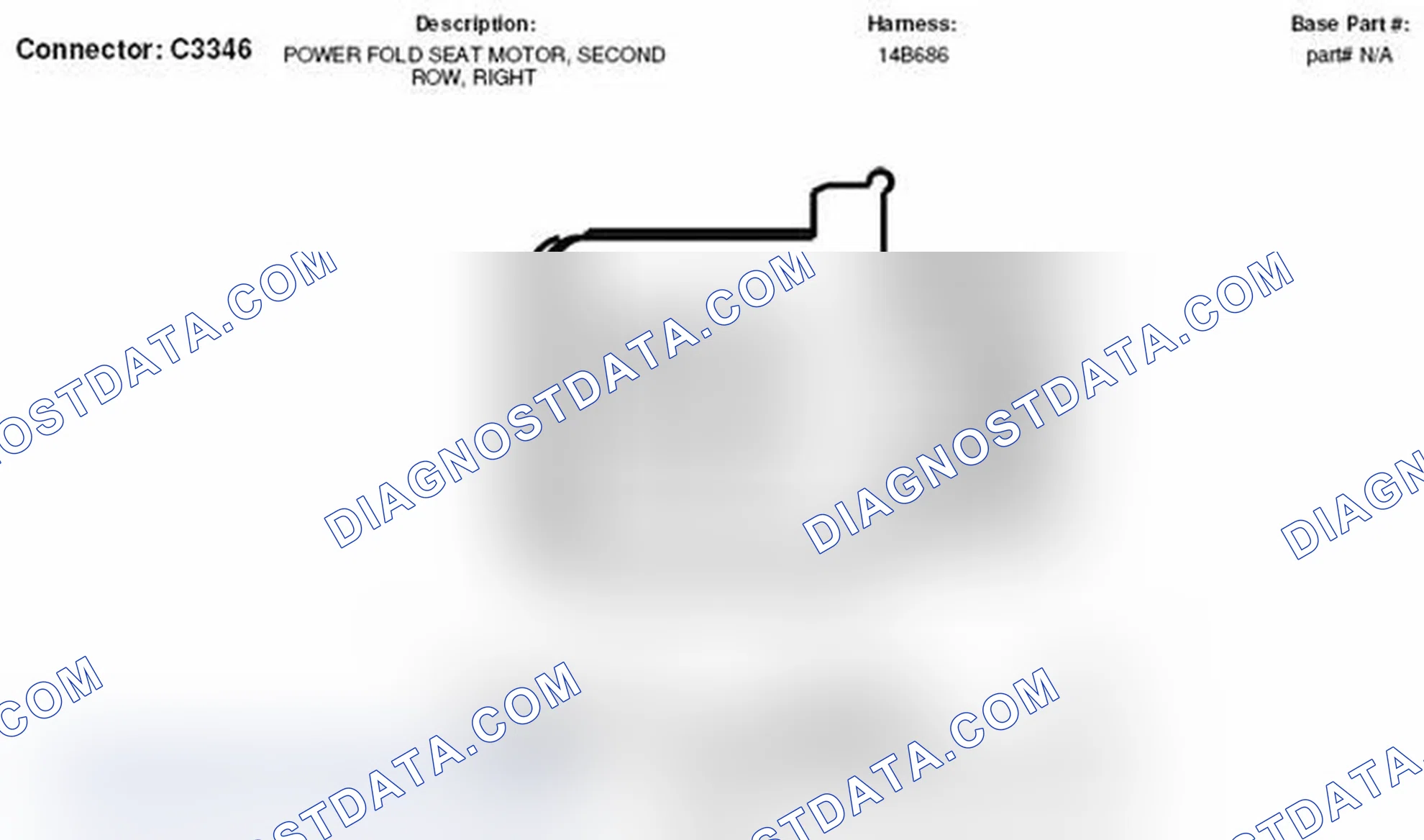 Scheme 307: Right Second Row Power Fold Seat Motor Connector End View (C3346)