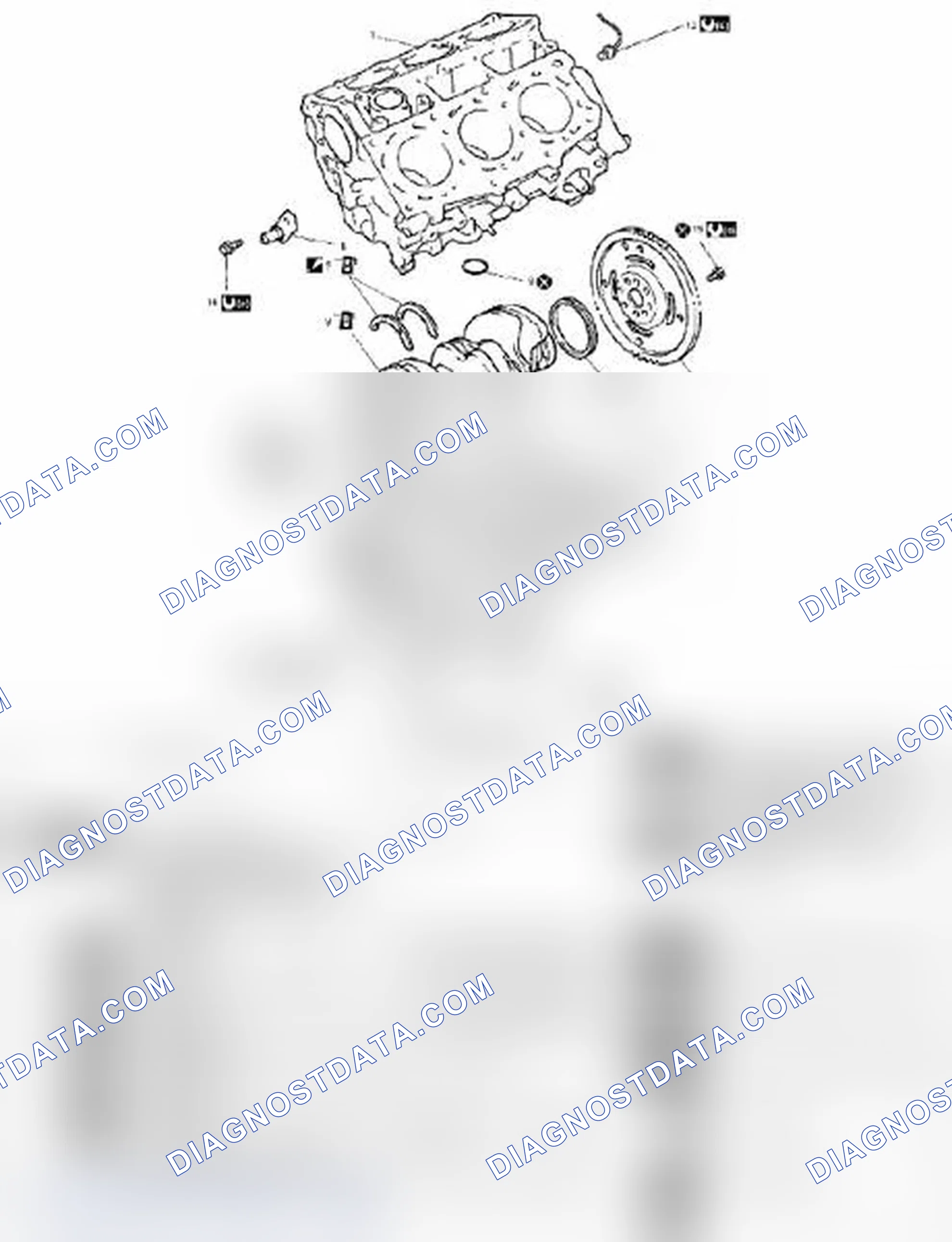 Scheme 185: MAIN BEARINGS, CRANKSHAFT AND CYLINDER BLOCK COMPONENTS