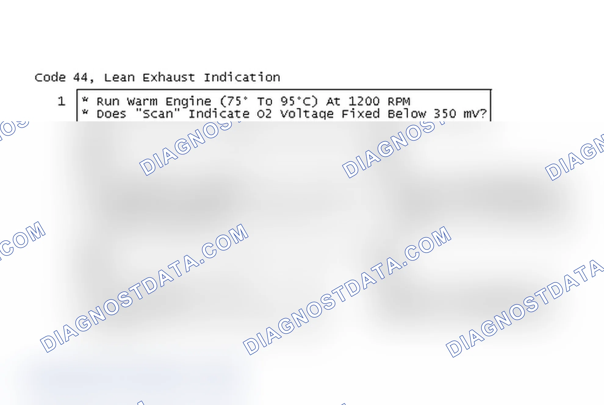 Scheme 78: Code 44, Lean Exhaust Indication