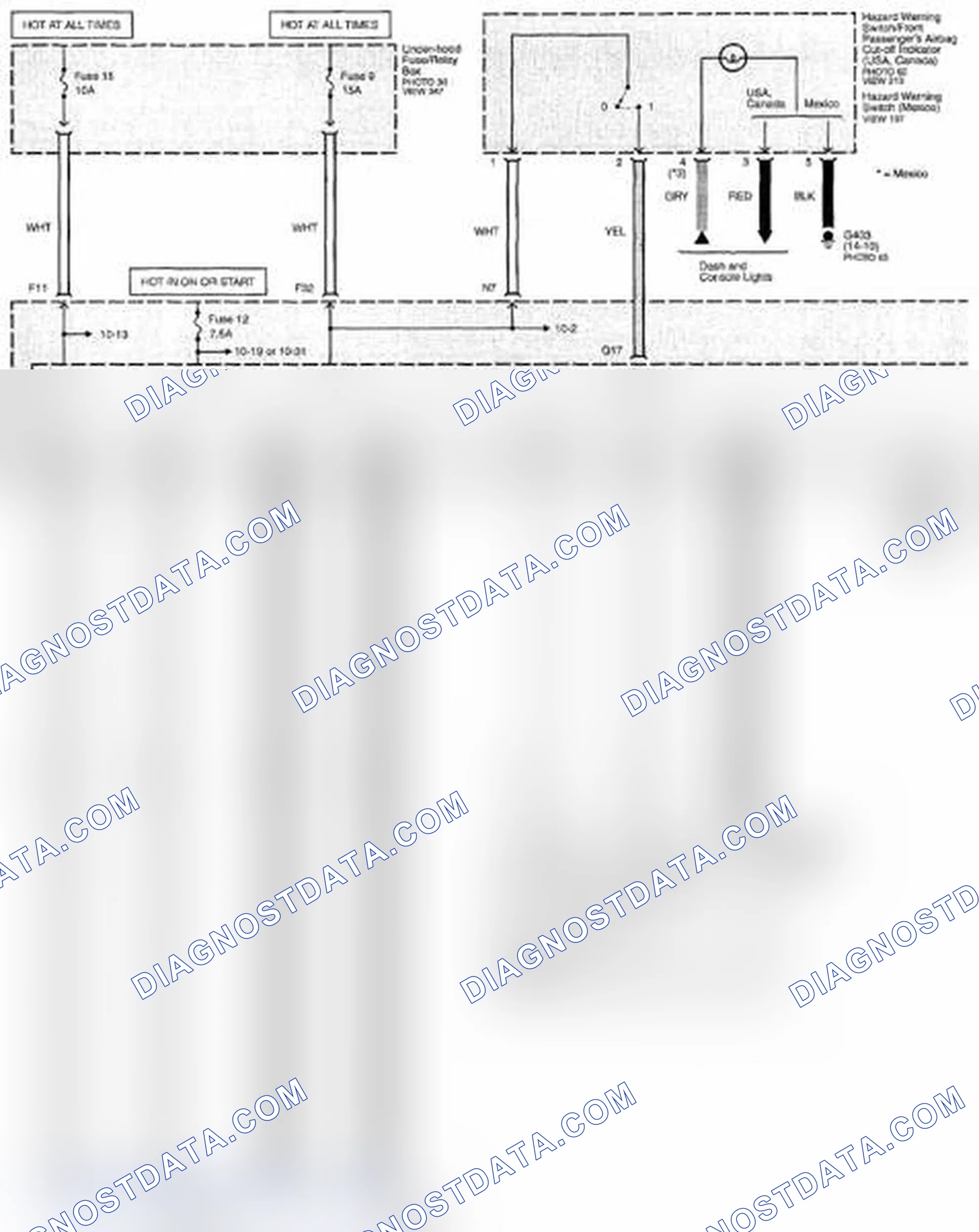 Scheme 339: Exterior Lights Circuit Diagram - Turn Signal And Hazard Warning Lights (Page 110-9)