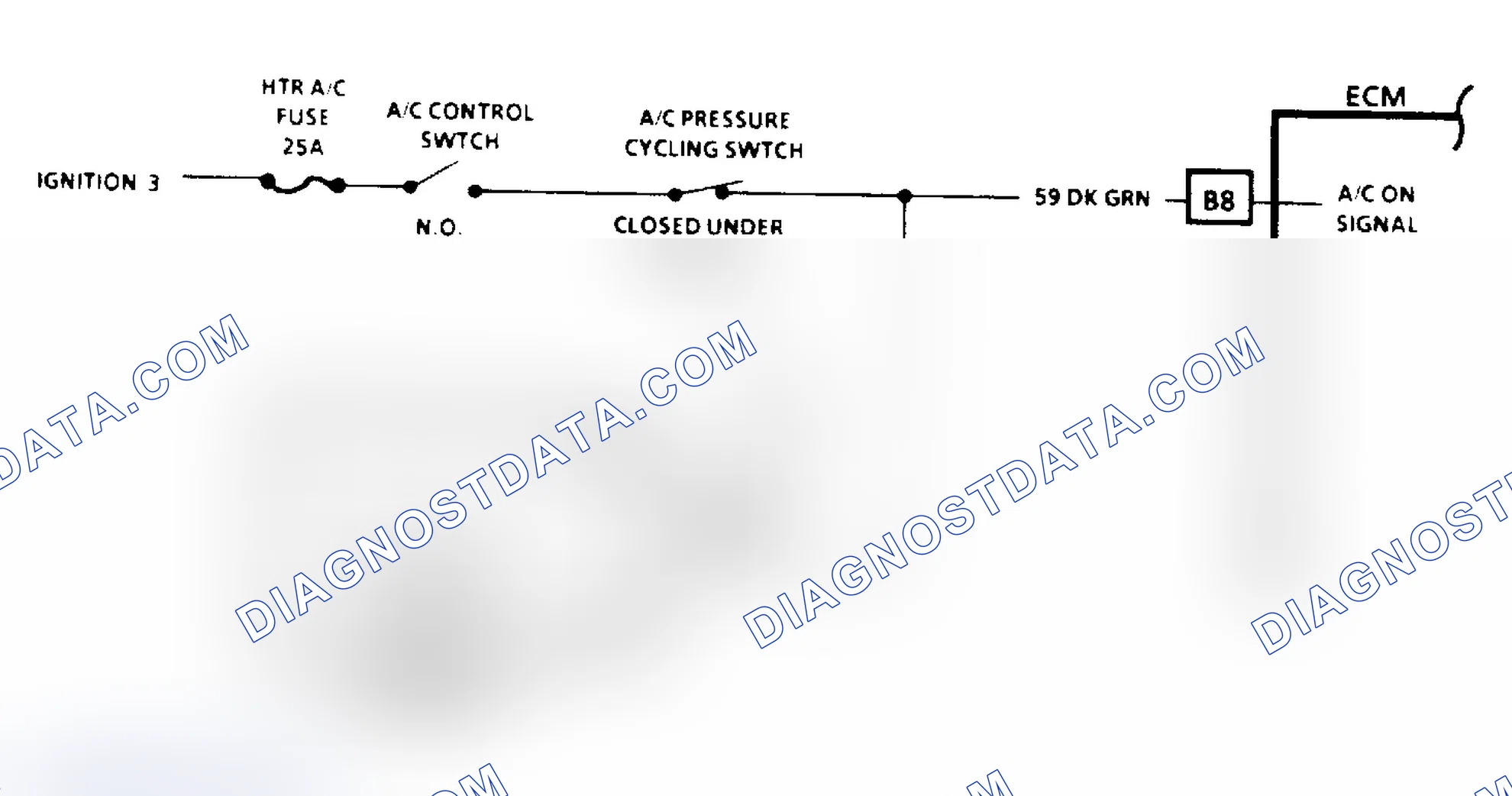 Scheme 41: A/C On Signal Diagnosis (4.3L, 5.0L, 5.7L, 7.4L Engines) - Flow Chart & Schematic