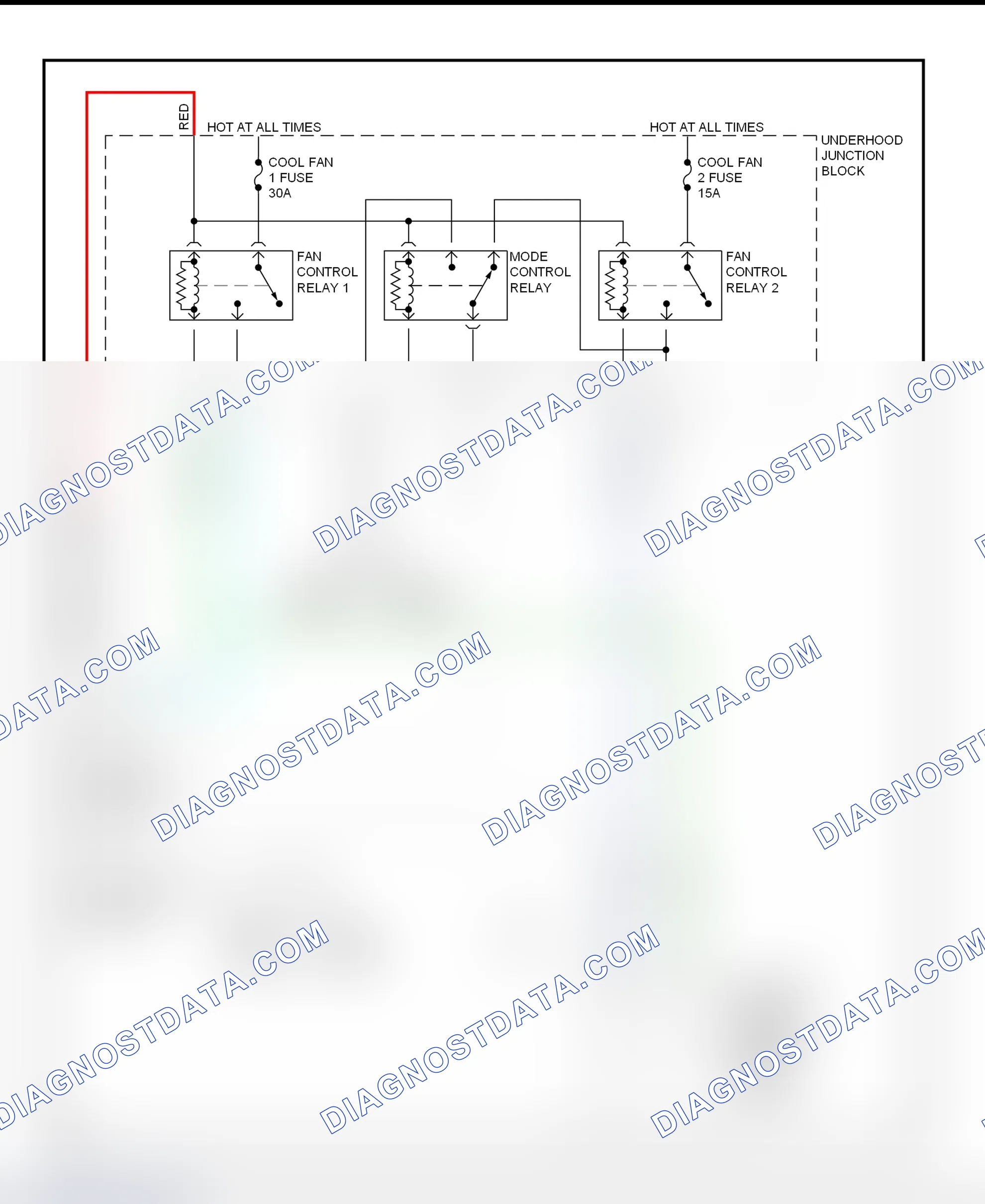 Scheme 13: Cooling Fan System Wiring Diagram (1998 Cutlass & Malibu)