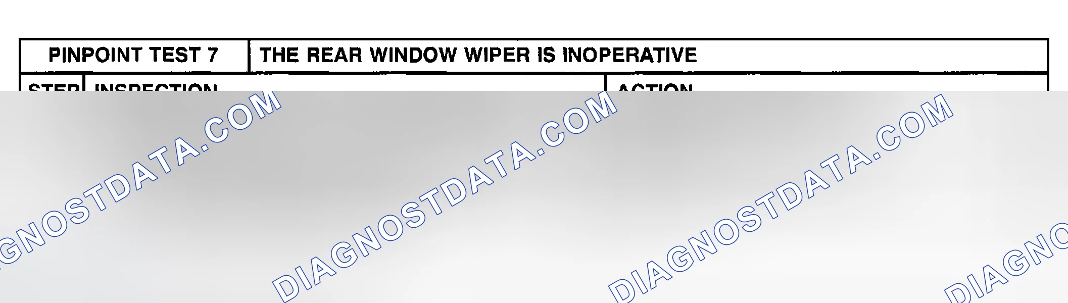 Scheme 22: PINPOINT TEST 7: THE REAR WINDOW WIPER IS INOPERATIVE