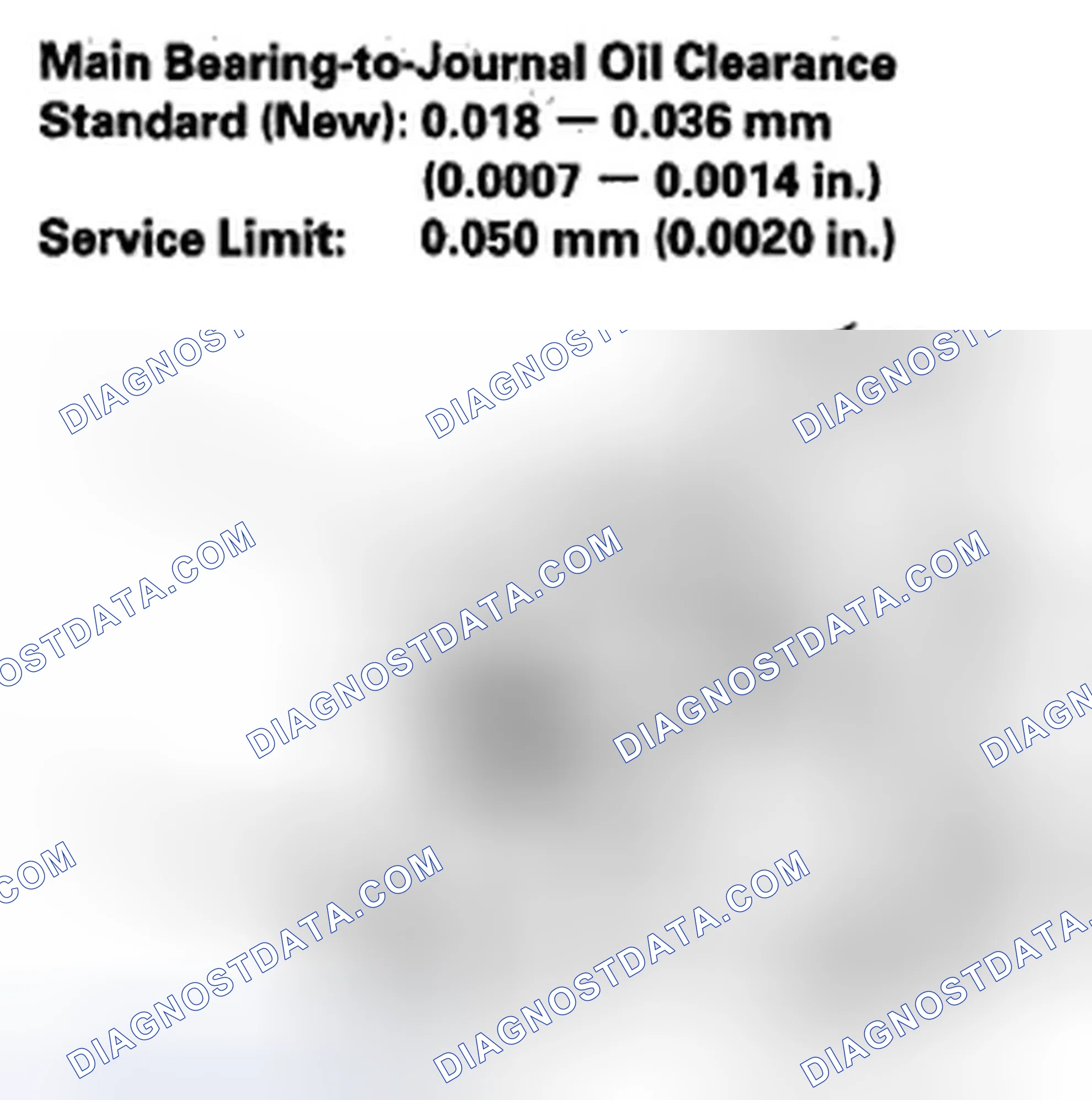 Scheme 658: Main Bearing Clearance Inspection