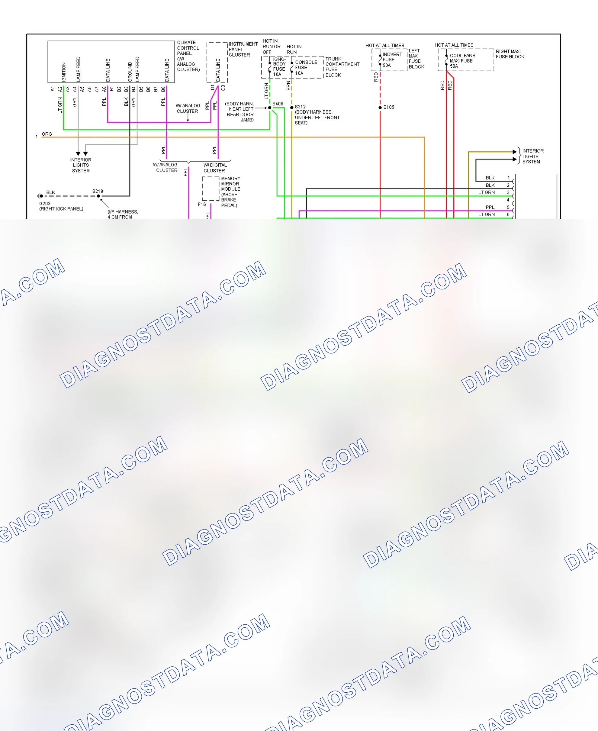 Scheme 43: Automatic A/C-Heater System Wiring Diagram (2 Of 2)