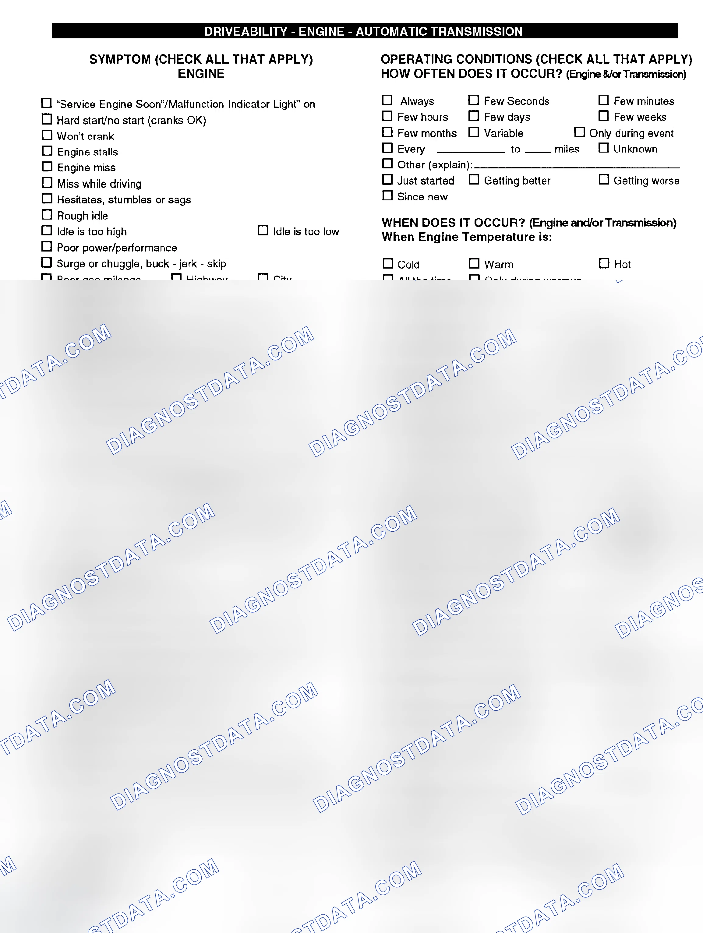 Scheme 6: Engine Driveability & Automatic Transmission