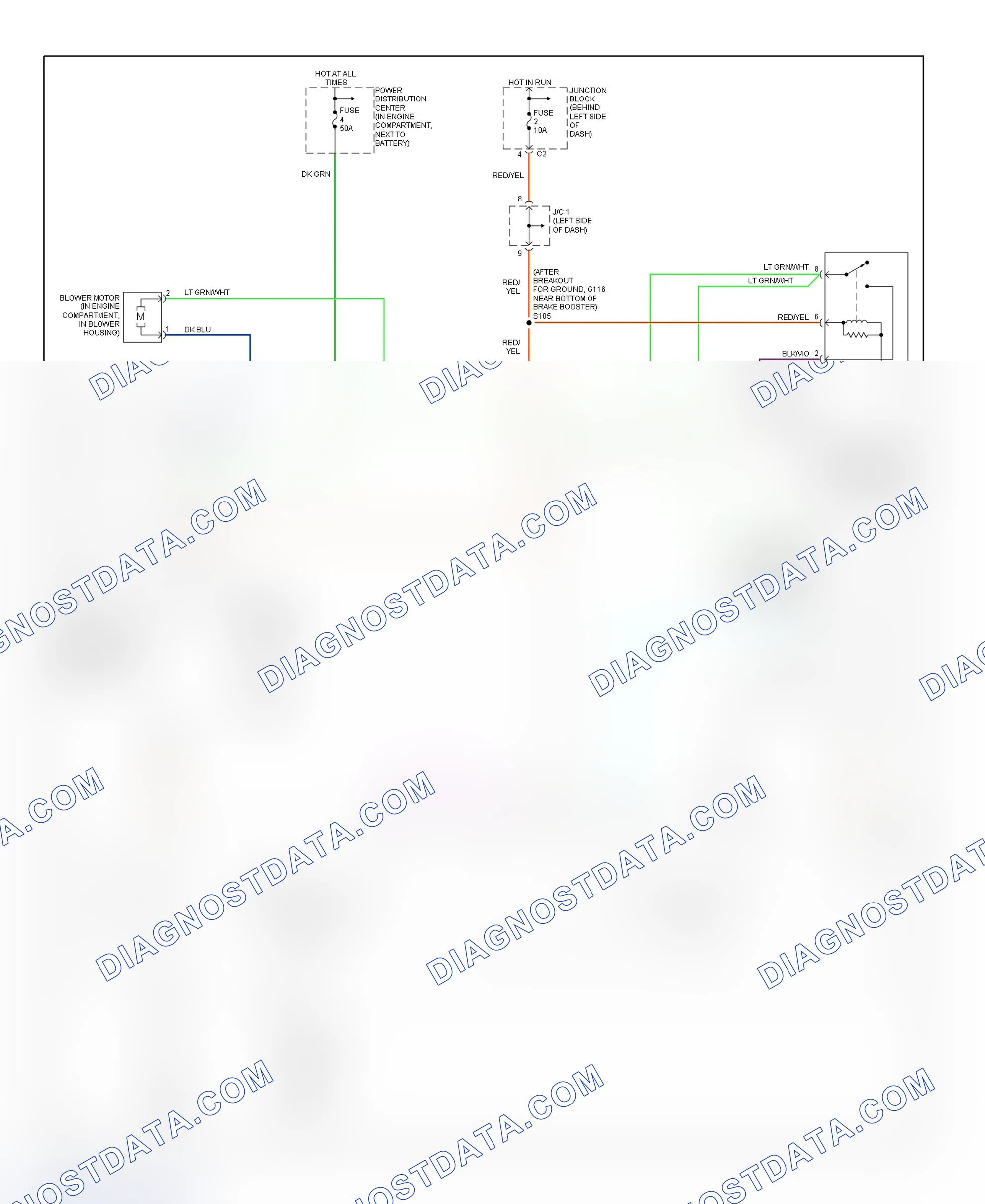 Fig. 20: Heater System Wiring Diagram (Ram Van/Wagon)