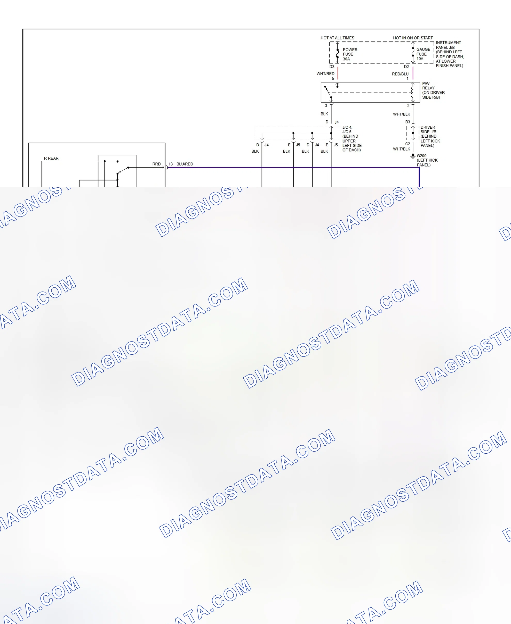 Scheme 12: Power Window System Wiring Diagram (Corolla)