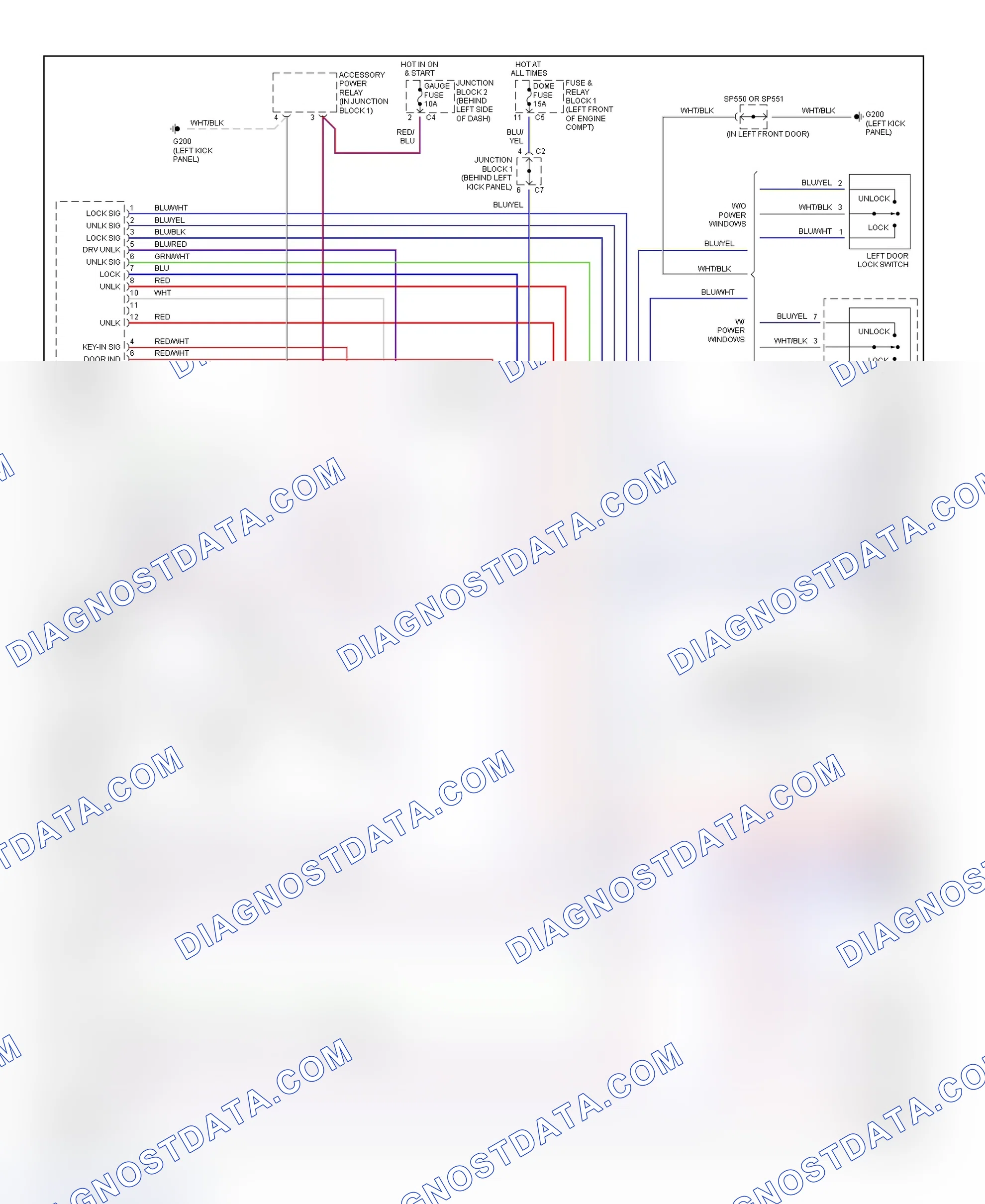 Scheme 2: Remote Keyless Entry System Wiring Diagram (Prizm)
