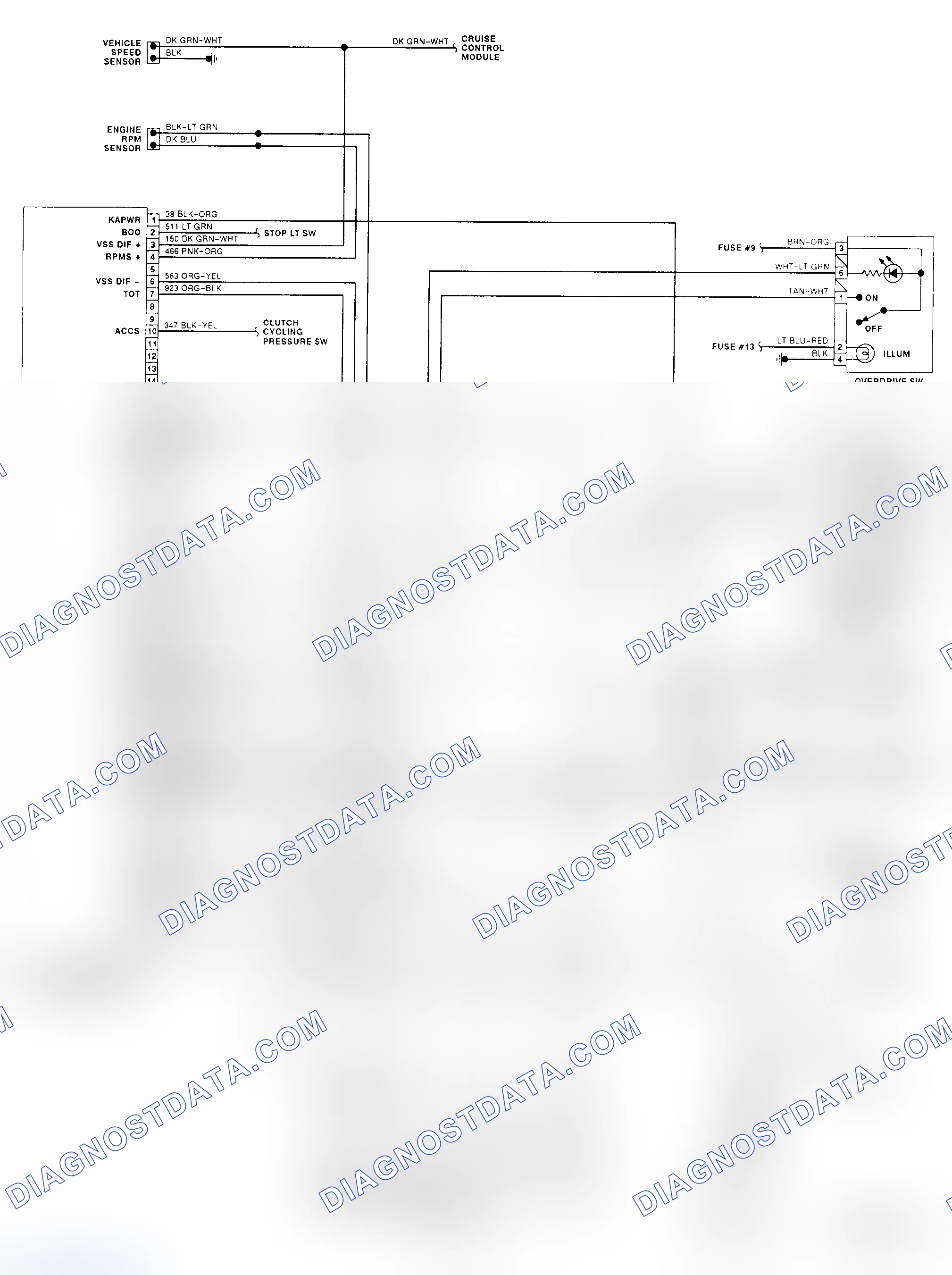 Scheme 154: E4OD Wiring Diagram (1991 "E" Series - Diesel)
