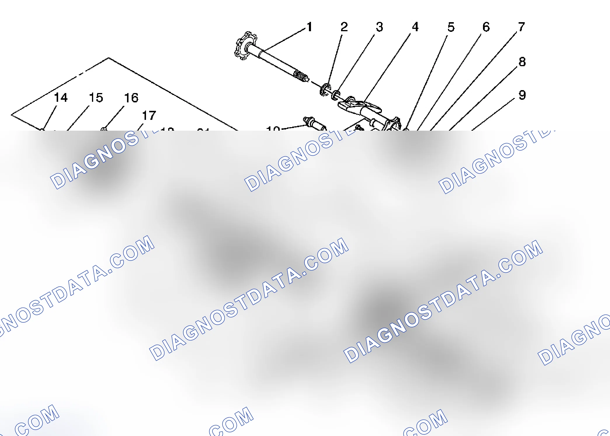 Scheme 76: Front Drive Axle Disassembled Views (9.25 Inch)