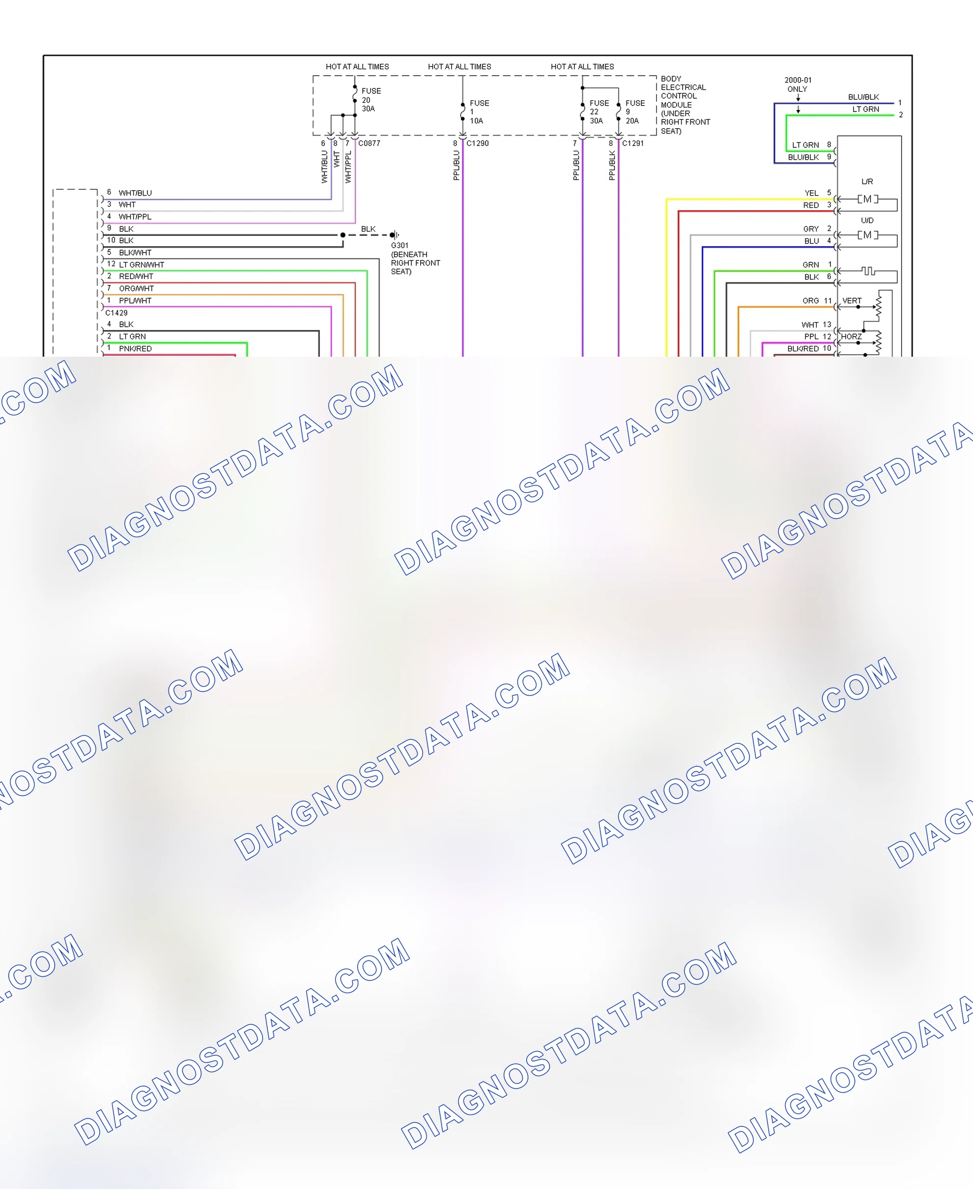 Scheme 4: Memory Mirror Wiring Diagram (Range Rover - 1 Of 2)