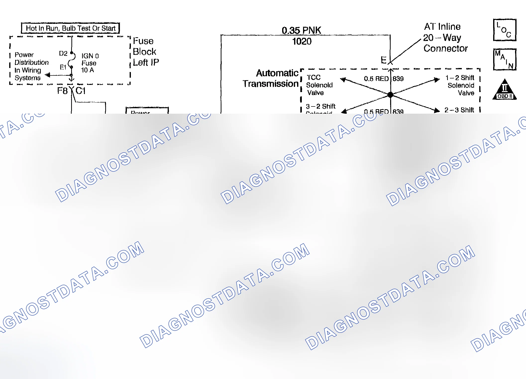 Scheme 502: DTC P1860: Open, Short To Ground Or Short To Power In The TCC PWM Solenoid Valve Circuit