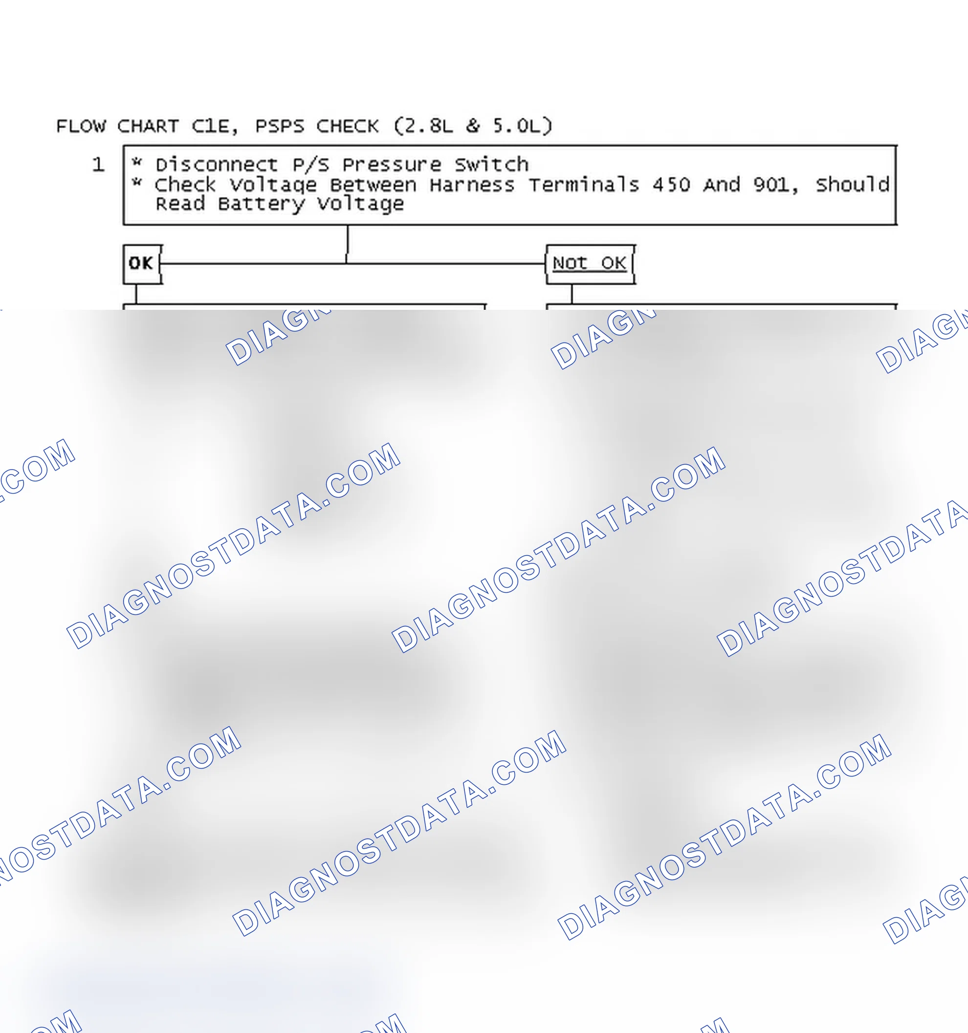 Scheme 537: Flow Chart C1E, PSPS Check (2.8L & 5.0L)