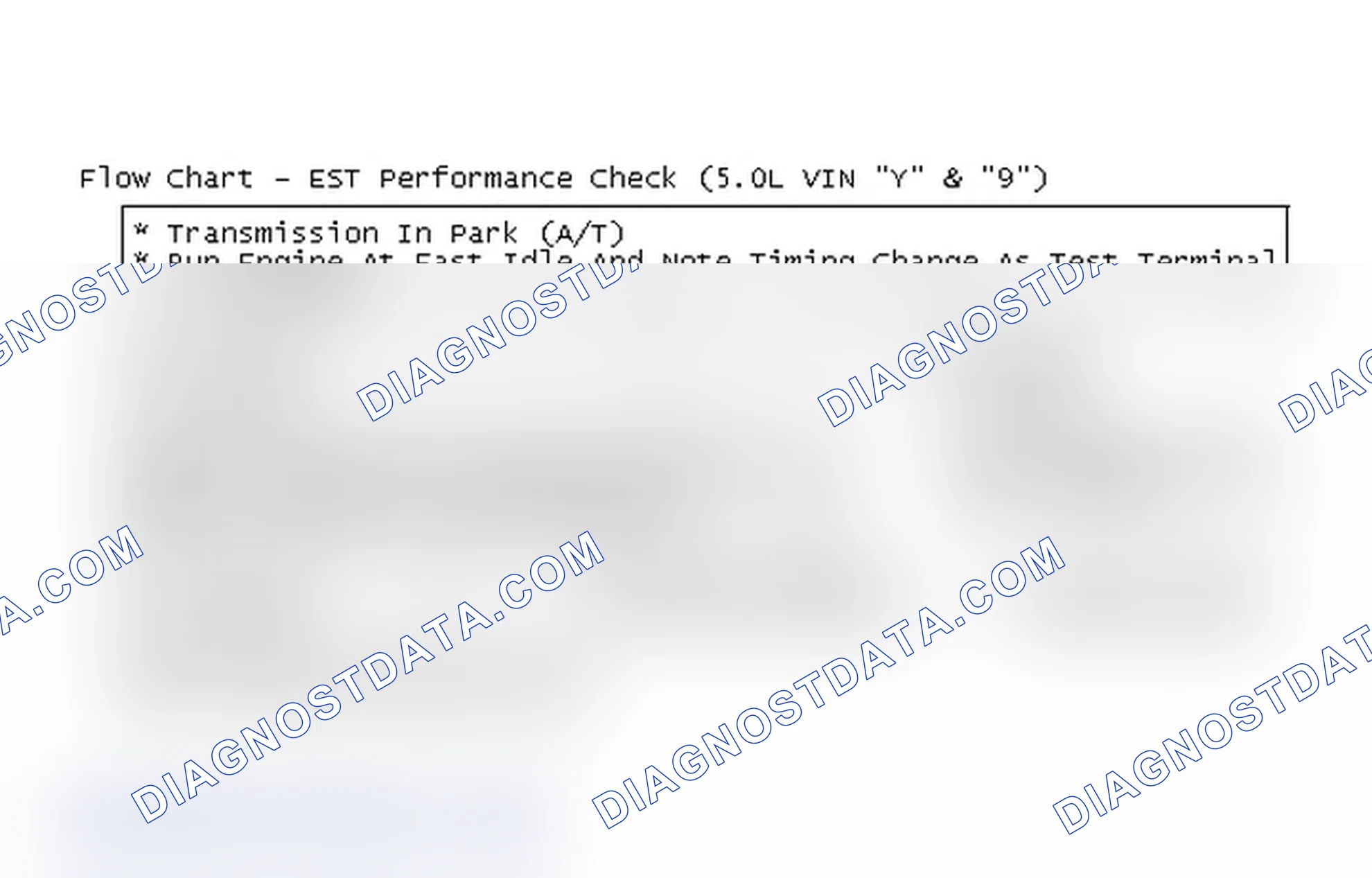 Scheme 238: Flow Chart - EST Performance Check (5.0L VIN "Y" & "9")