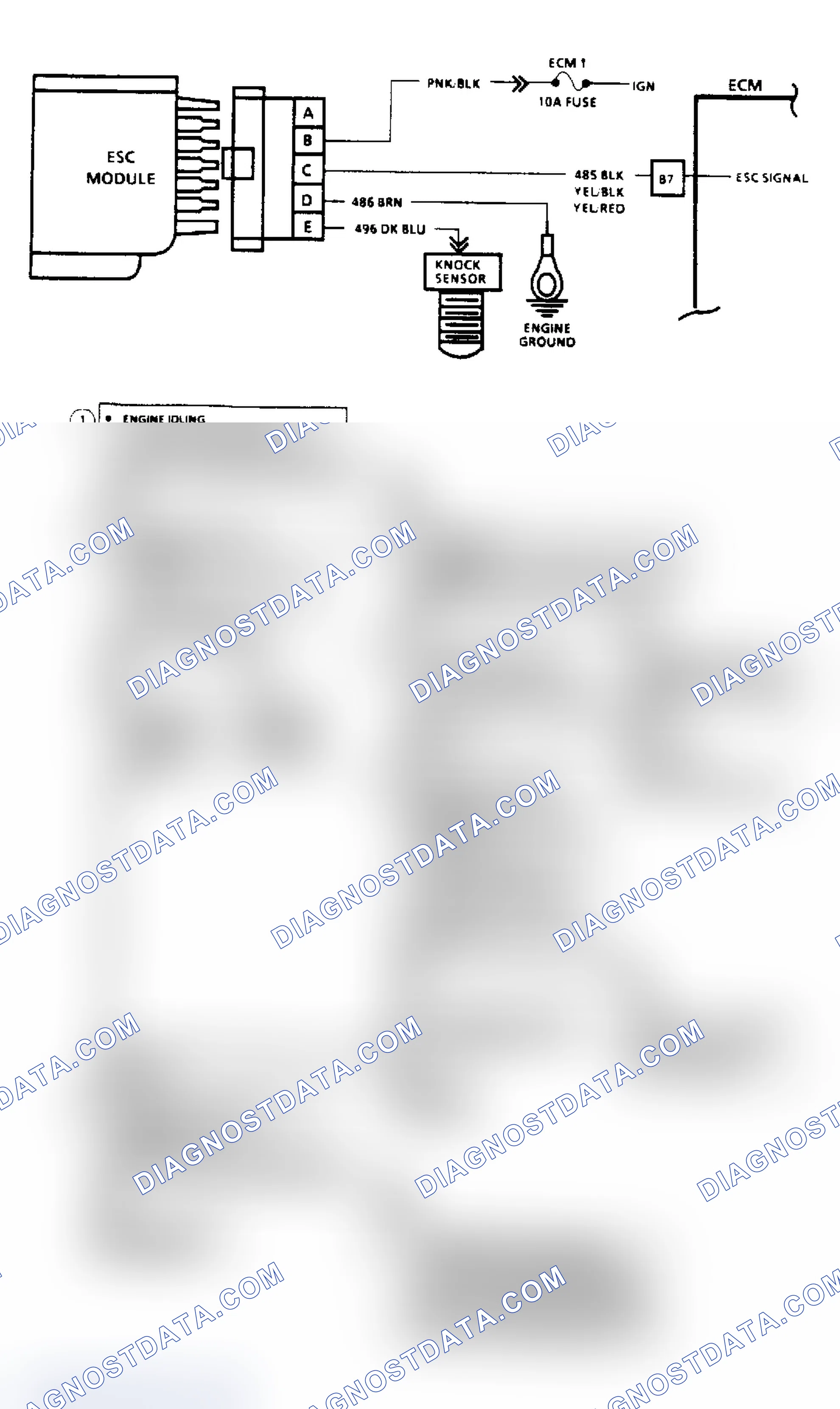 Scheme 73: Code 43, Electronic Spark Control (2.8L, 4.3L, 5.0L & 5.7L Engines) Flow Chart & Schematic