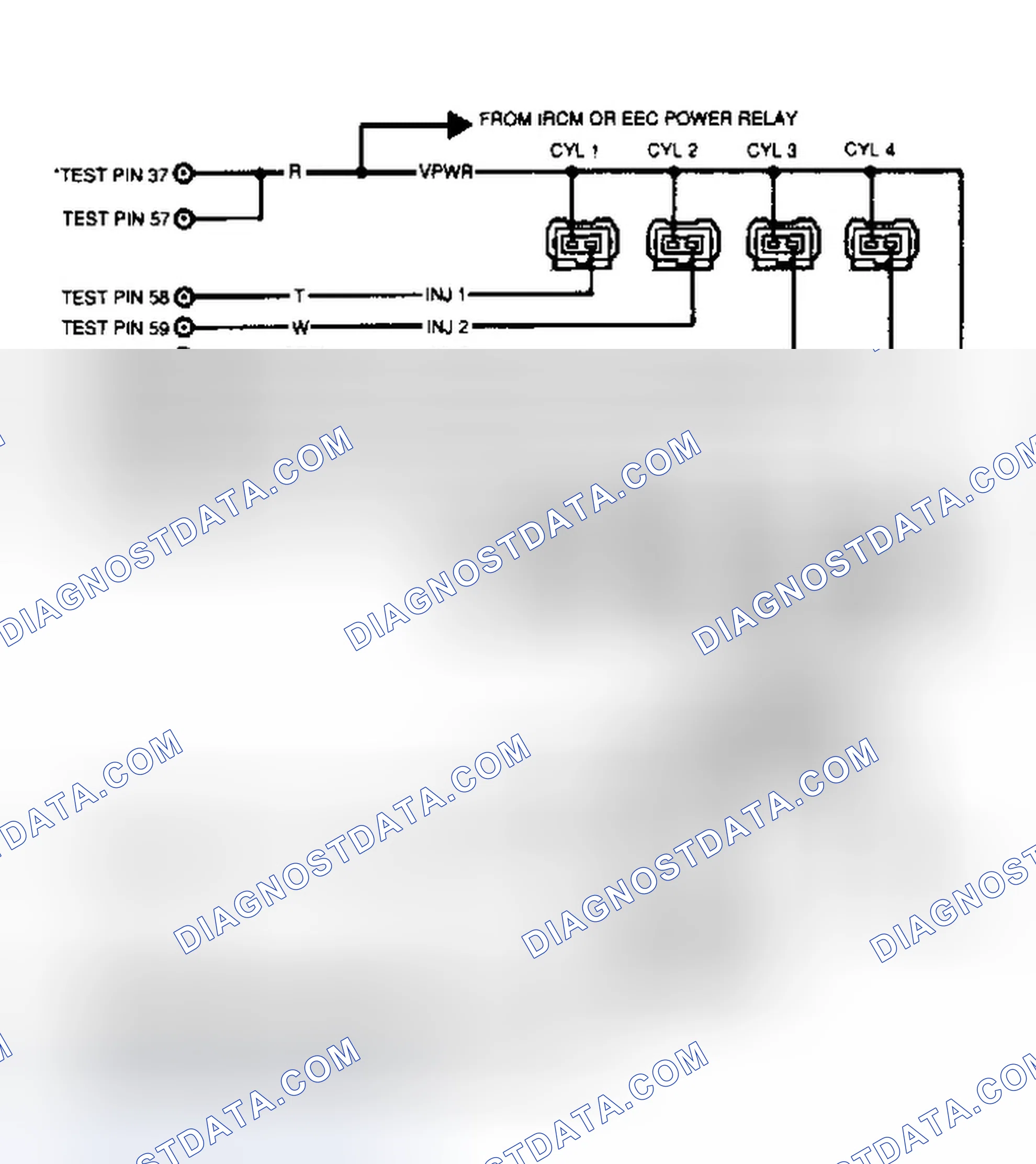 Scheme 54: Test Schematic (4.6L; Cougar & Thunderbird - 5.0L)