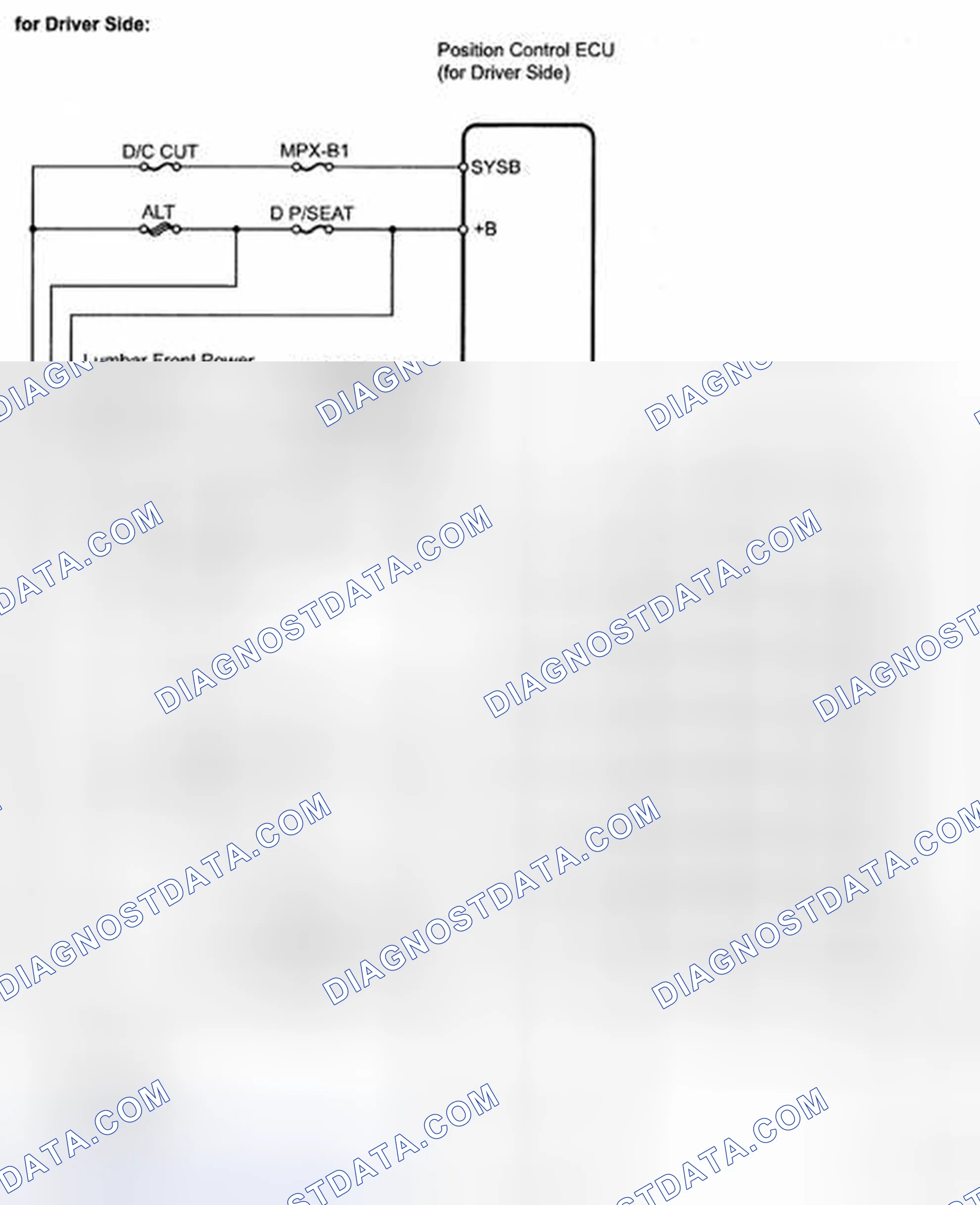 Fig. 13: Front Power Seat With Front Power Seat Switch - Wiring Diagram For Driver Side (1 Of 2)