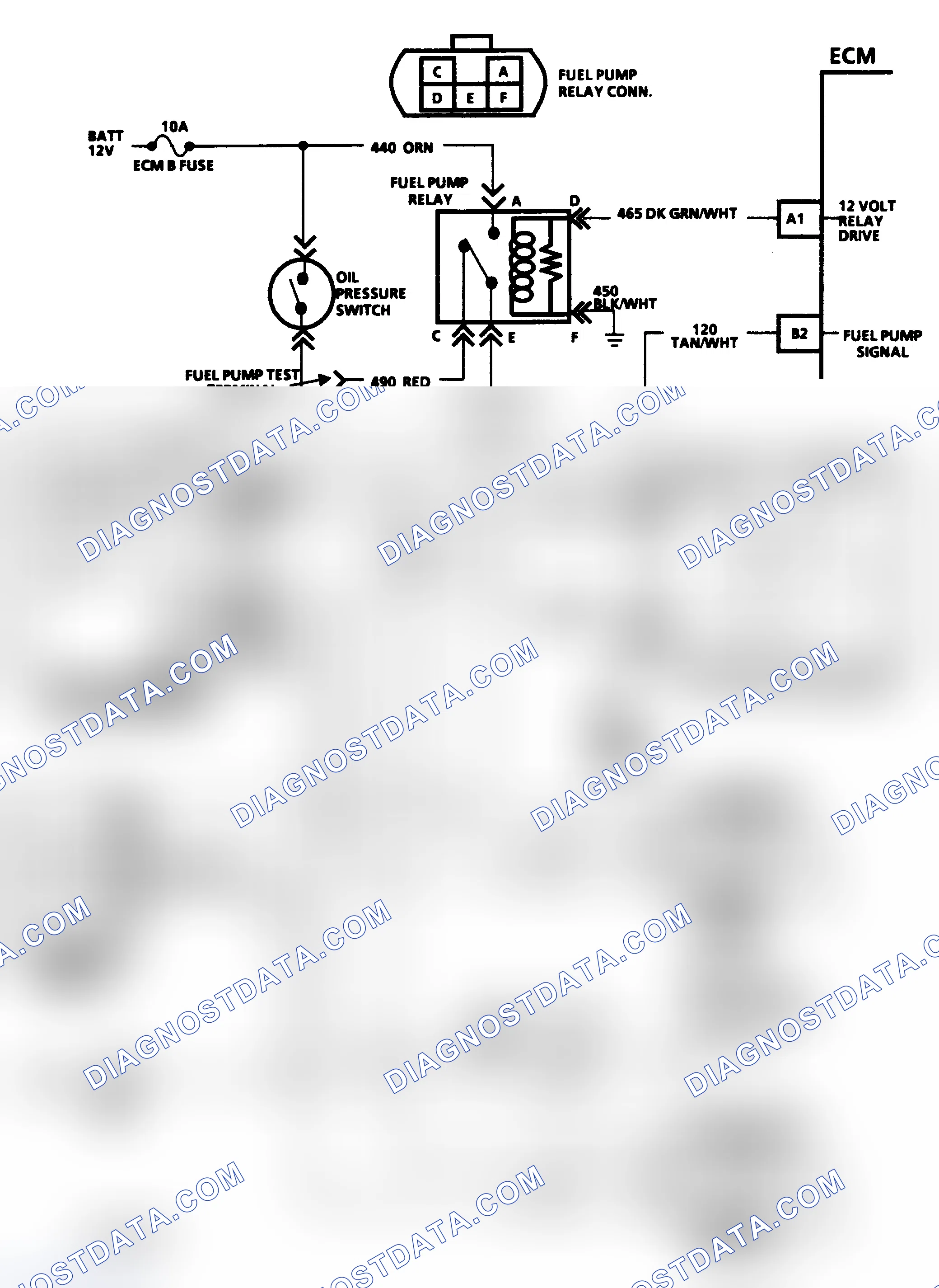 Scheme 51: Chart A-5A, Schematic, Fuel Pump Relay Ckt "R & V" Series