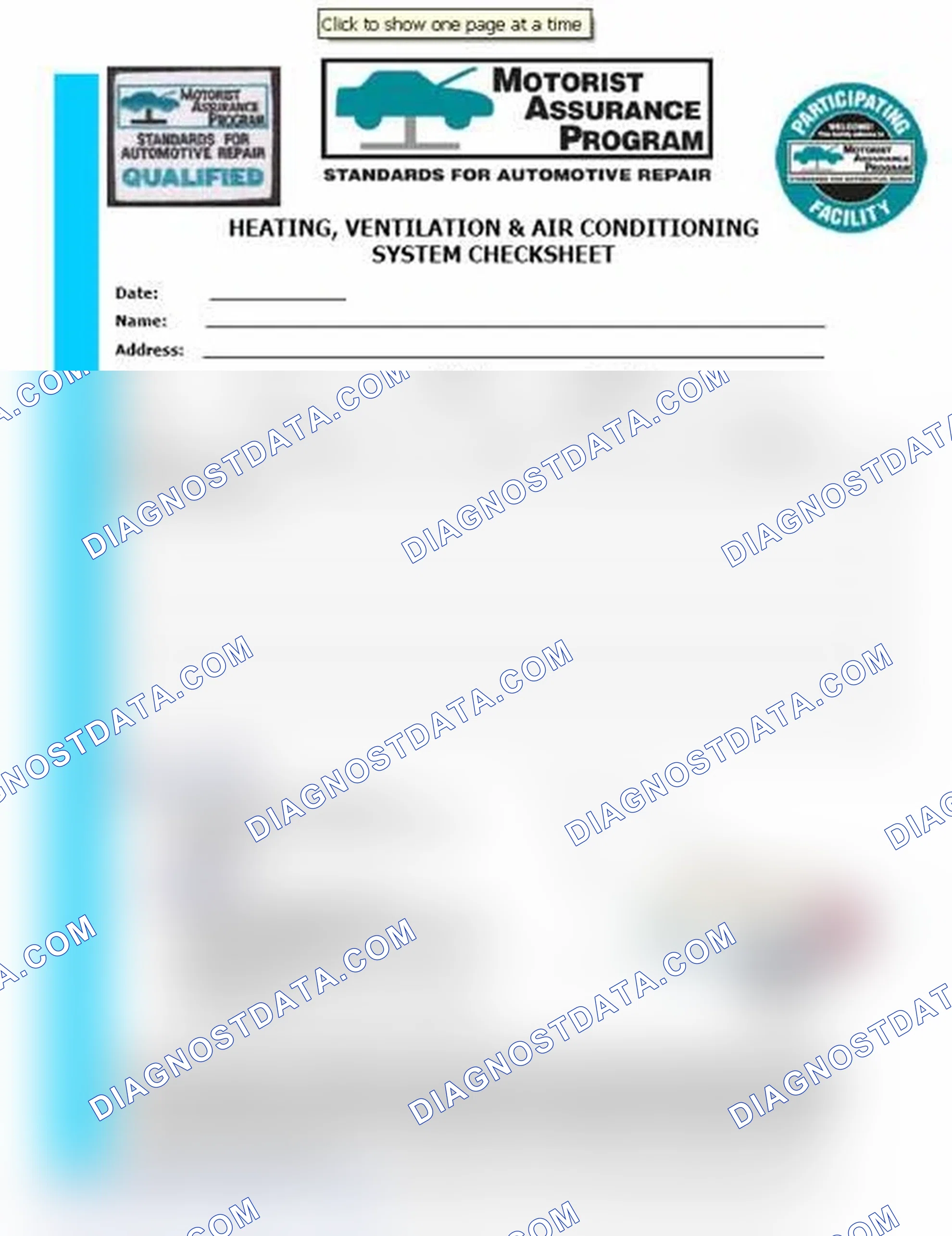 Scheme 15: Heating, Ventilation & Air Conditioning System Checksheet (1 Of 2)