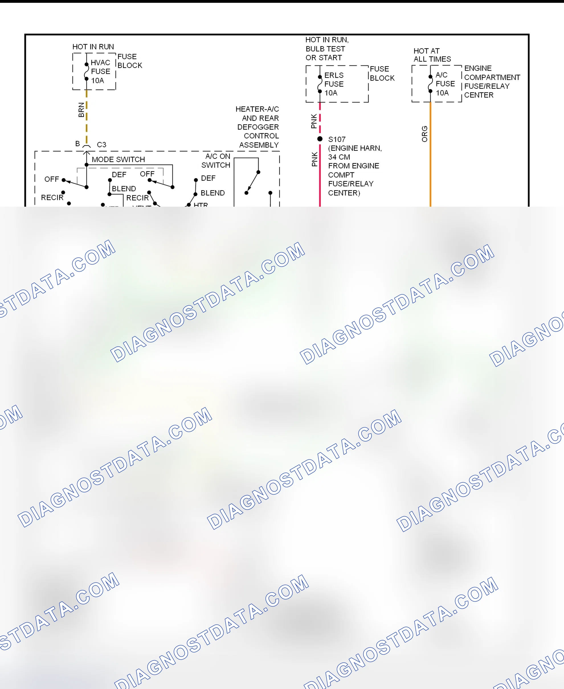 Scheme 9: A/C Compressor Clutch Control Circuit Wiring Diagram (Cavalier & Sunfire)