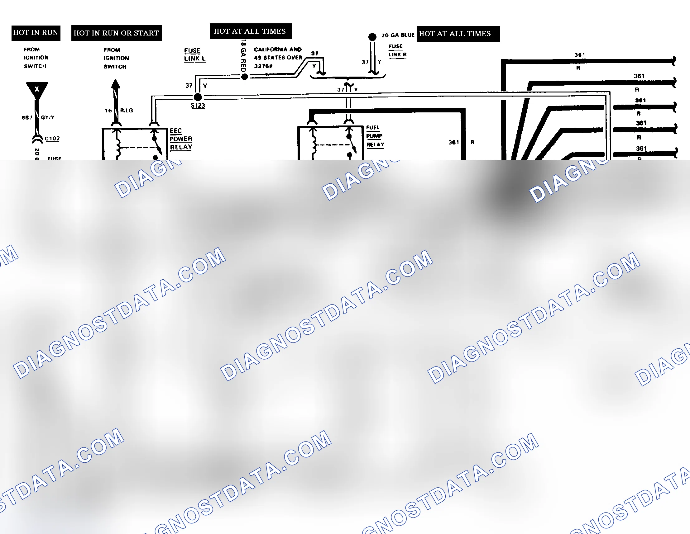Scheme 208: 2.3L EFI EEC-IV Wiring Diagram (1 of 3)