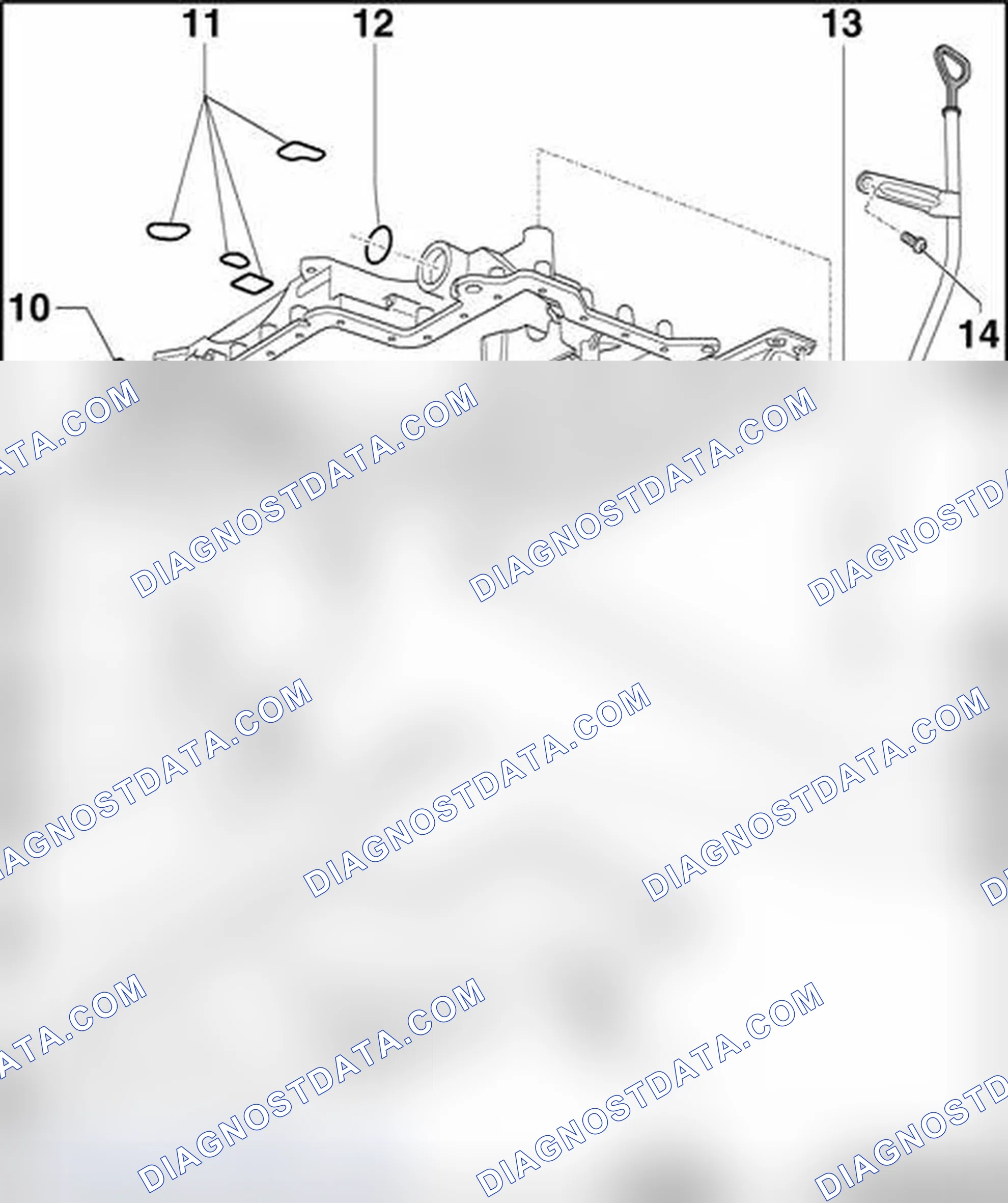 Scheme 307: Upper section of oil pan, component overview