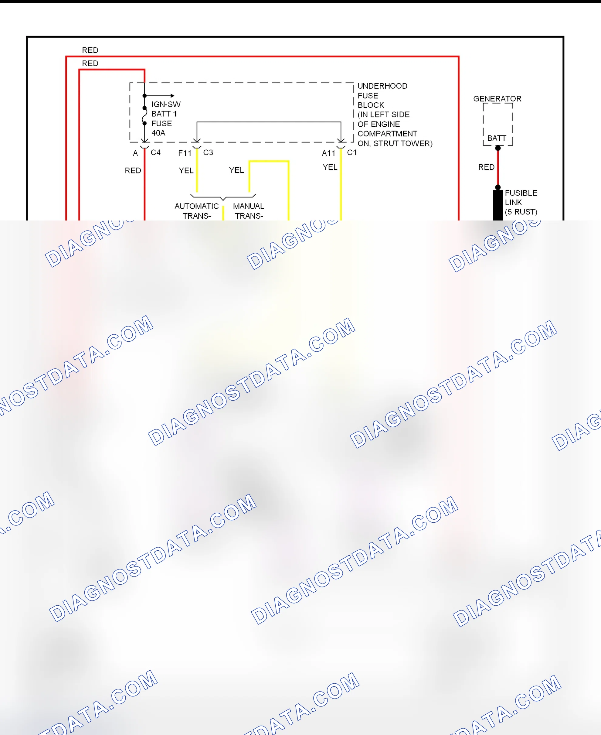 Fig. 4: Starting System Wiring Diagram (Alero & Grand Am)
