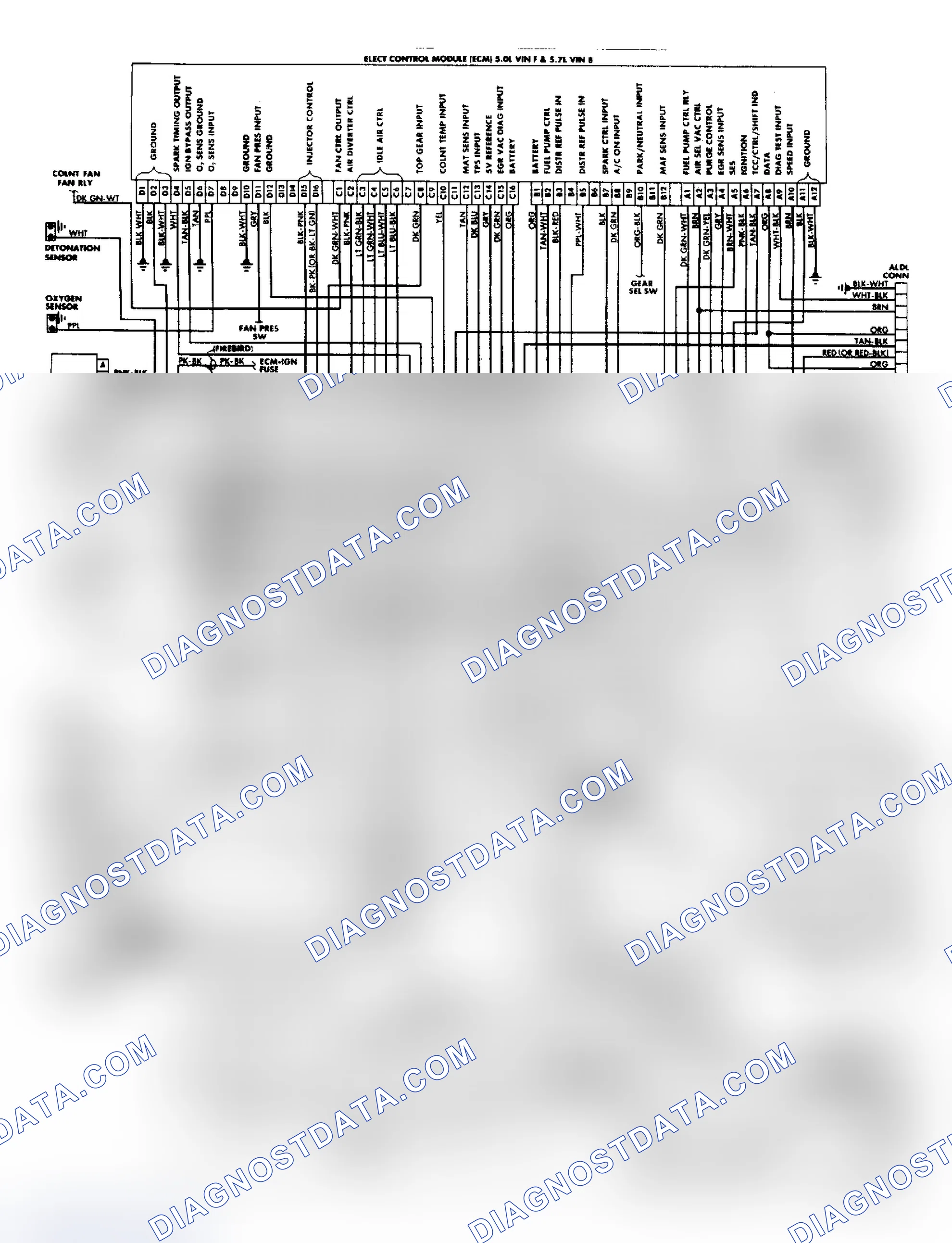 Scheme 216: Wiring Diagram, "F" Body 5.0L (VIN F) & 5.7L (VIN 8)