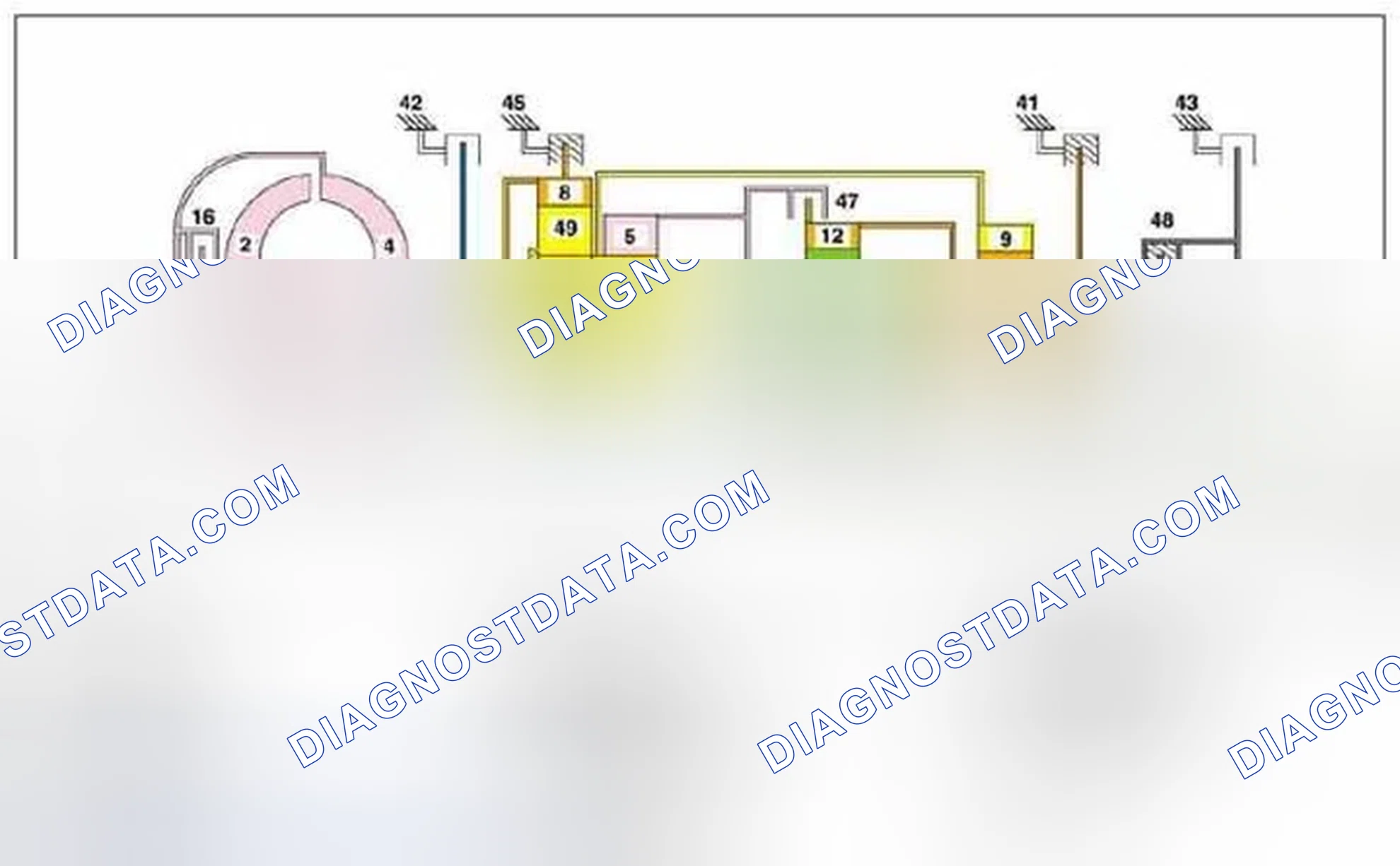 Scheme 253: Power flow in reverse gear, transmission mode "C", function - GF27.10-P-3031AHZ