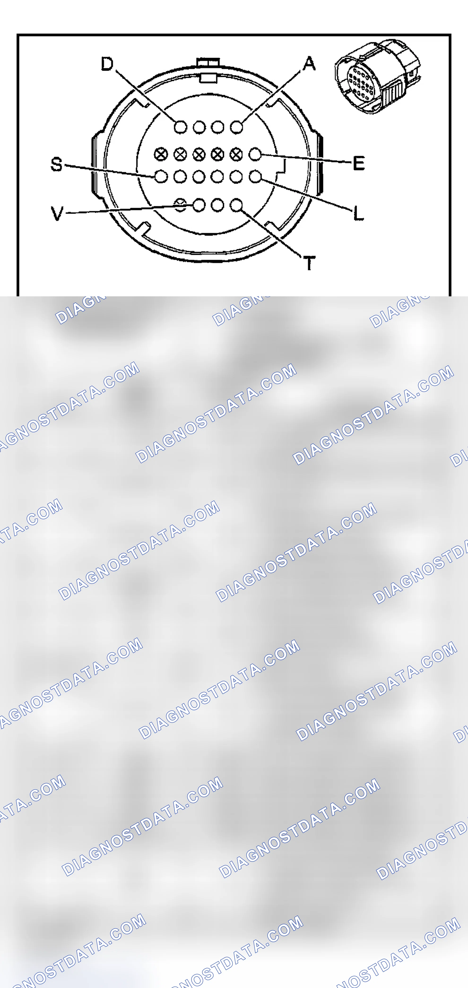 Scheme 657: Automatic Transmission Inline 20-Way Connector End View
