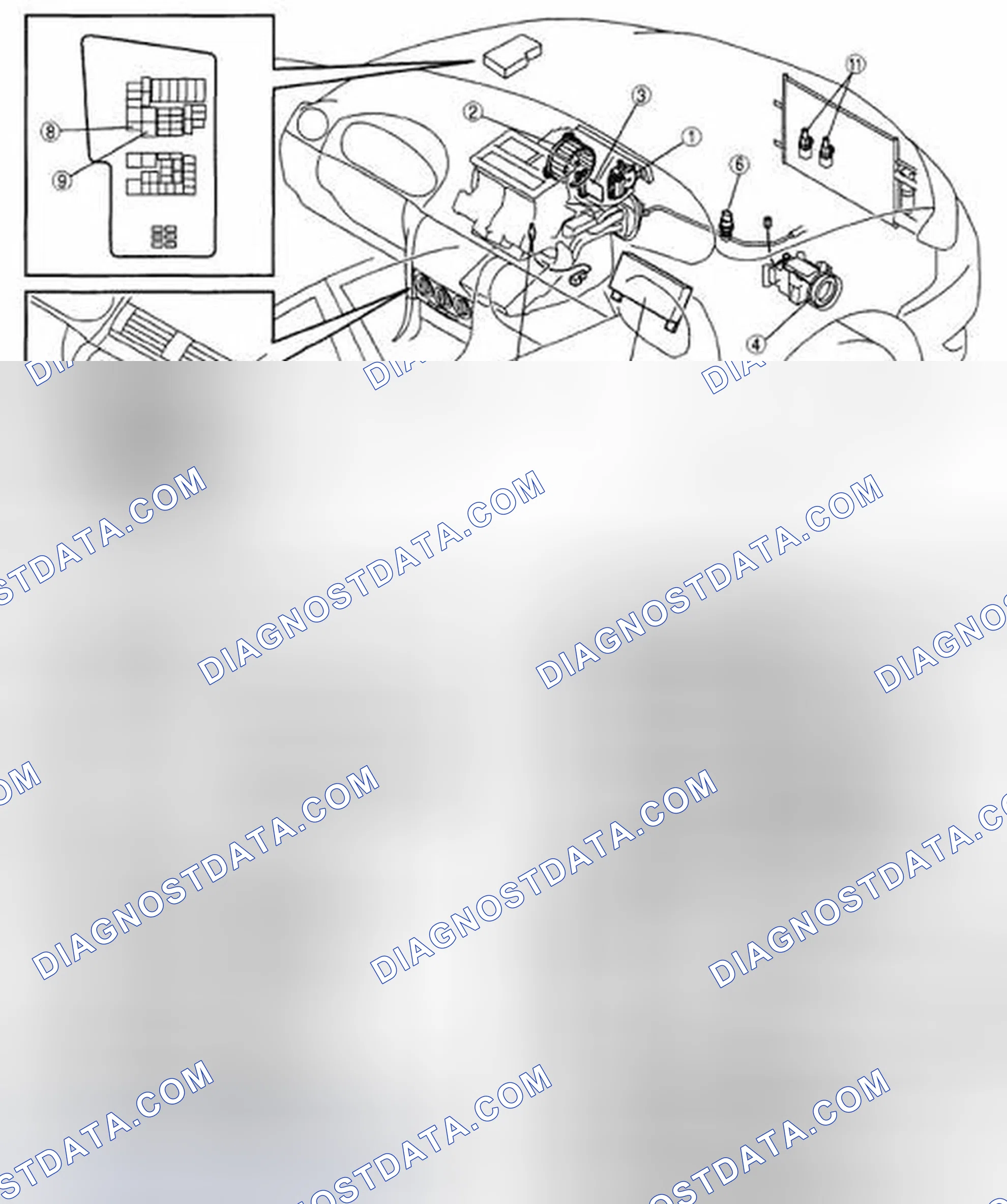 Scheme 38: HVAC CONTROL SYSTEM LOCATION INDEX [MANUAL AIR CONDITIONER]