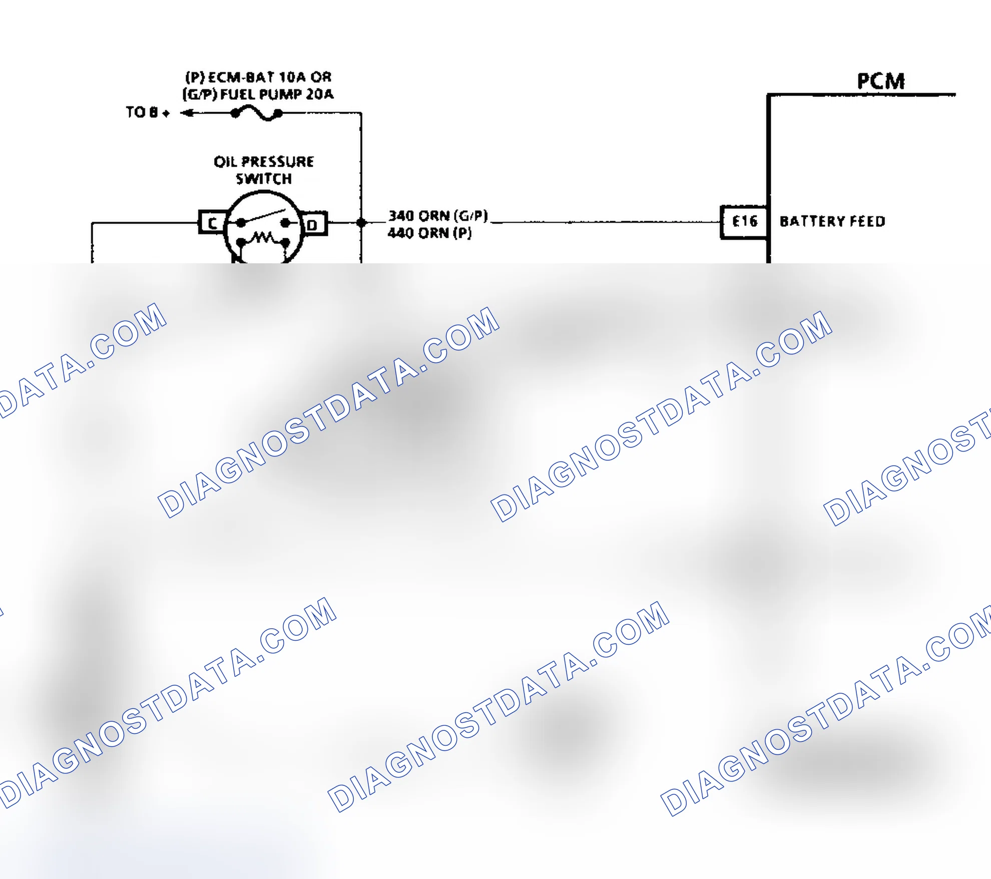 Scheme 111: Code 54 Schematic ("P" Series) Fuel Pump Circuit