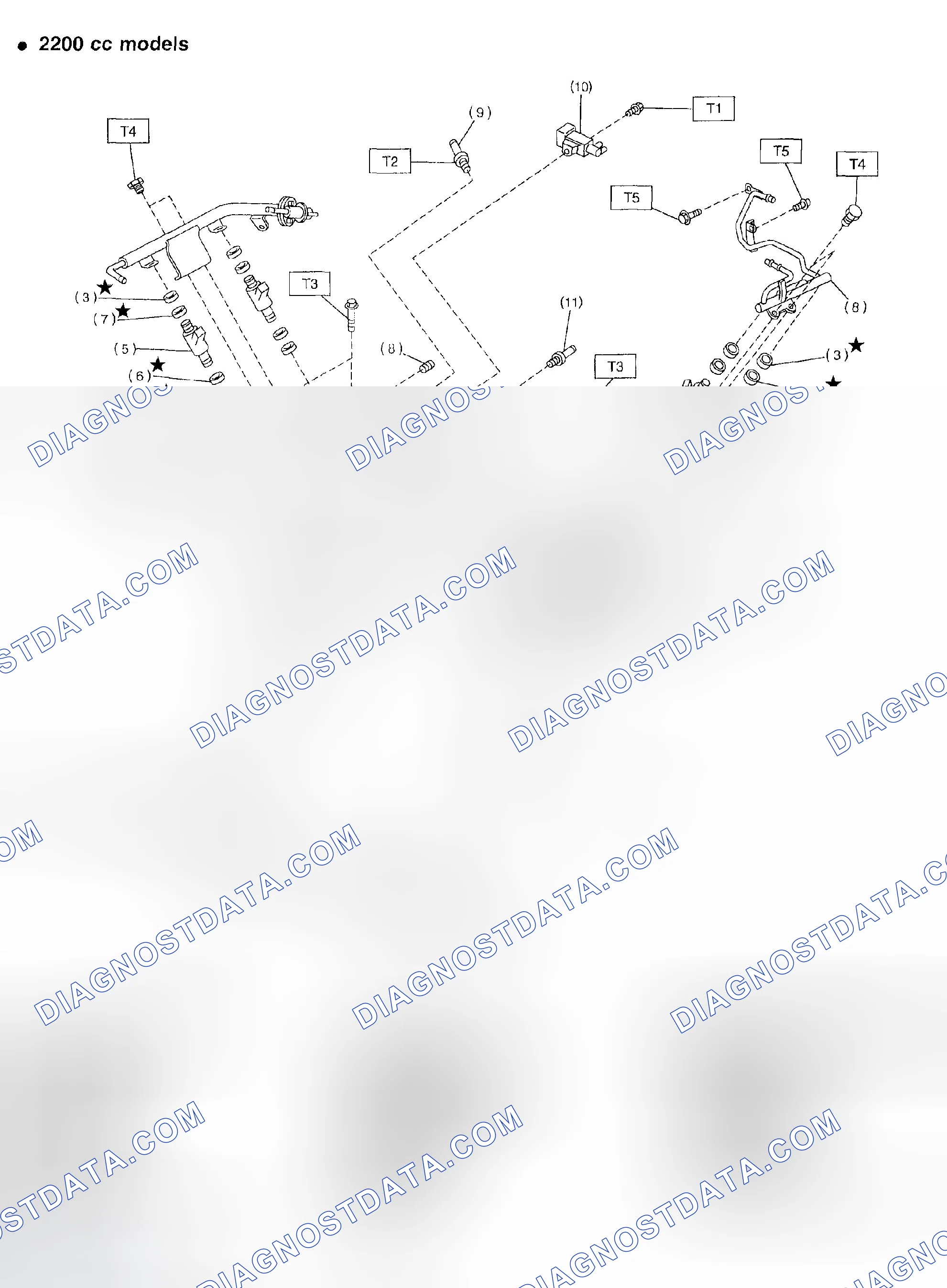 Fig. 2: Identifying Intake Manifold Components (2200cc Models)