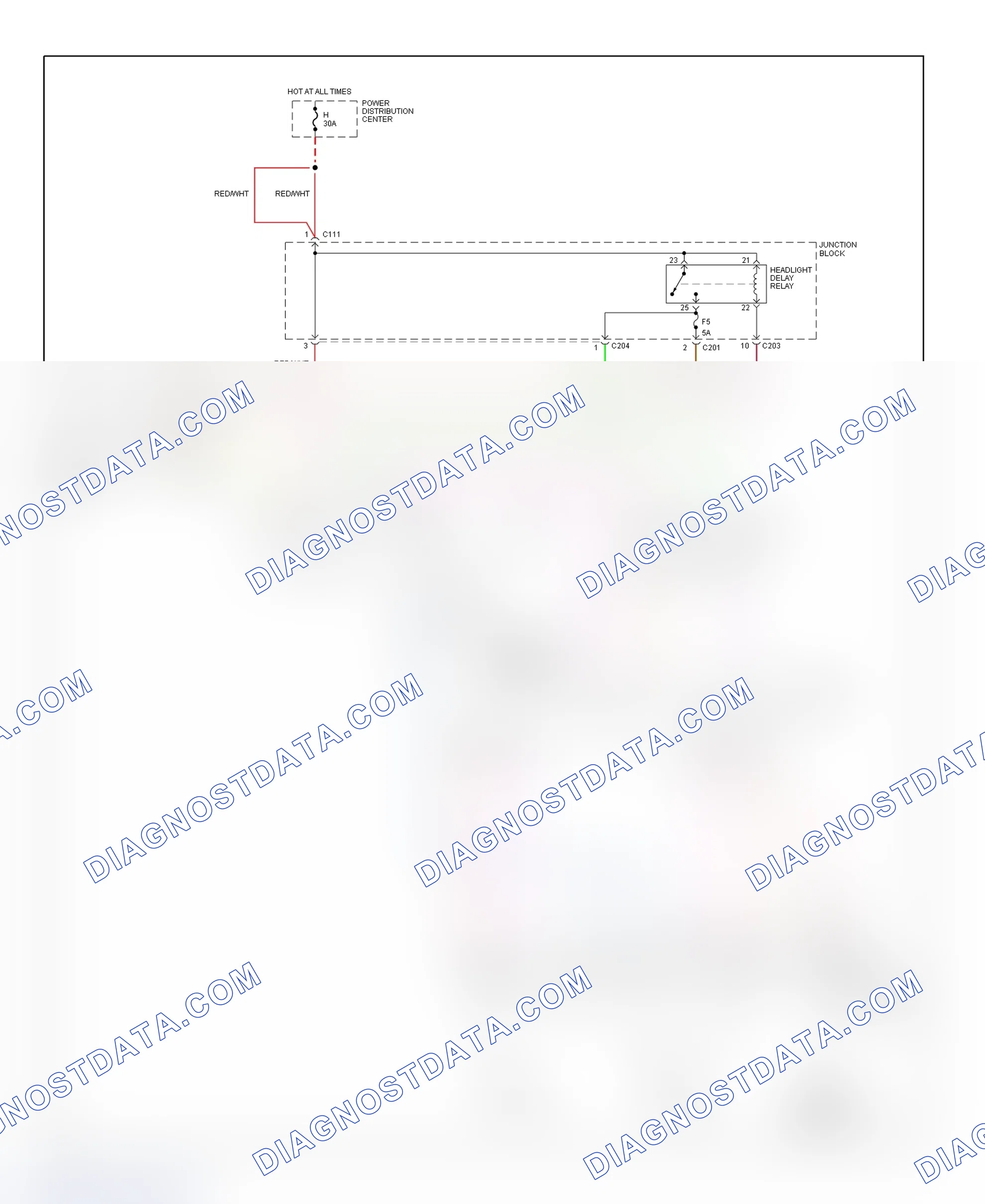 Scheme 2: Headlight System Wiring Diagram (LHS & New Yorker)