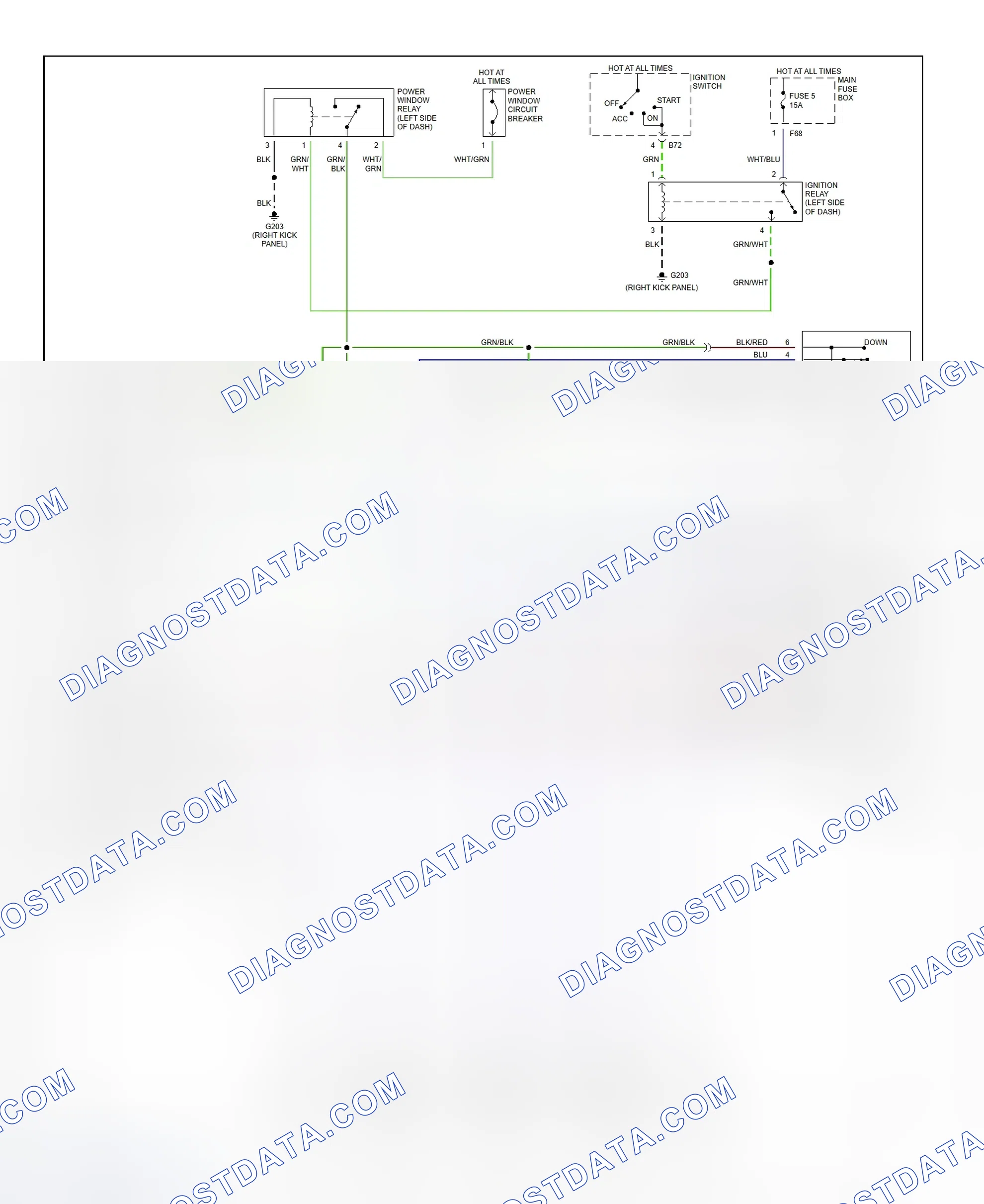 Scheme 6: Power Window System Wiring Diagram (Forester)