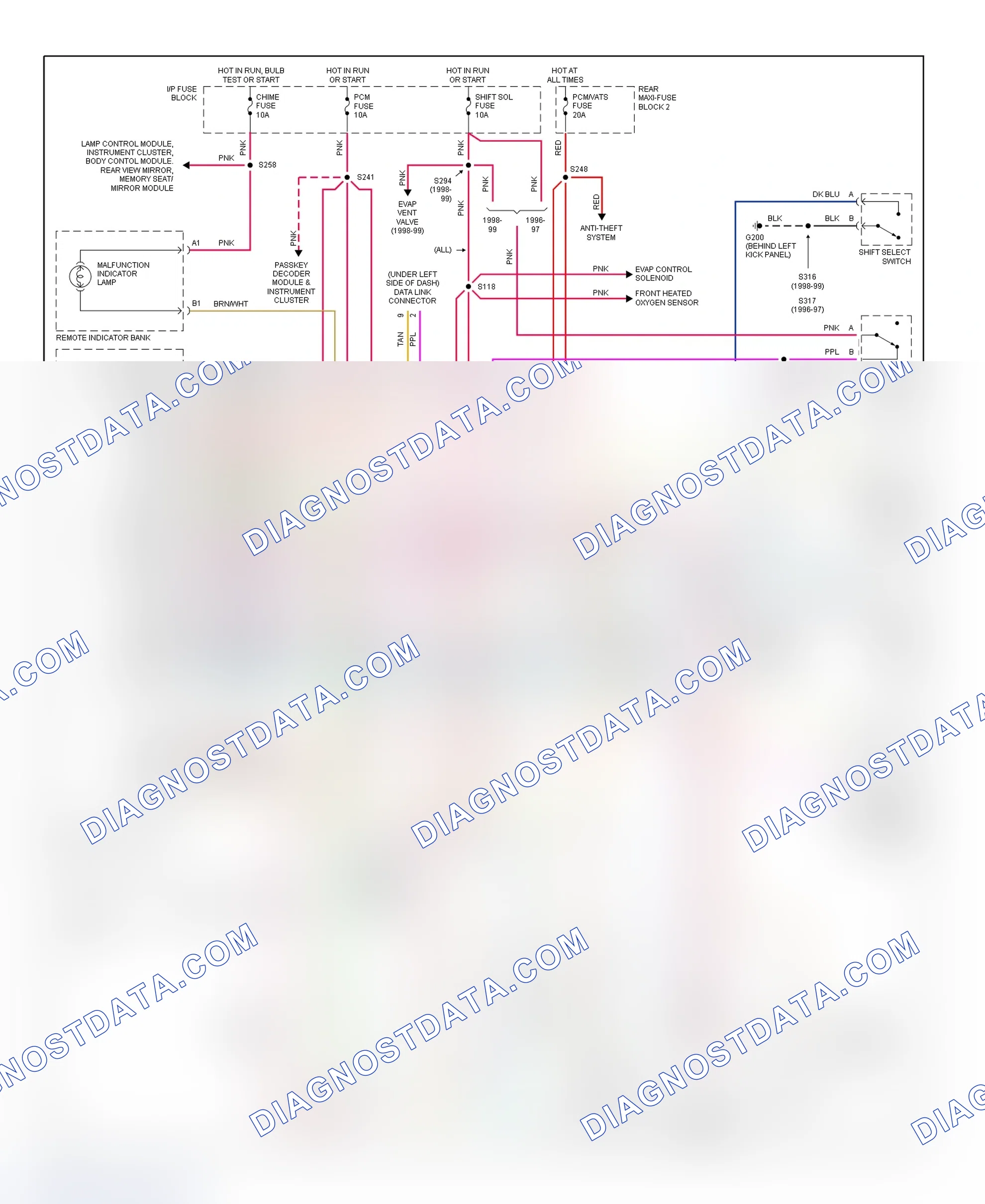 Scheme 69: 1996 "G" Body - 4.0L Wiring Diagram (Aurora)