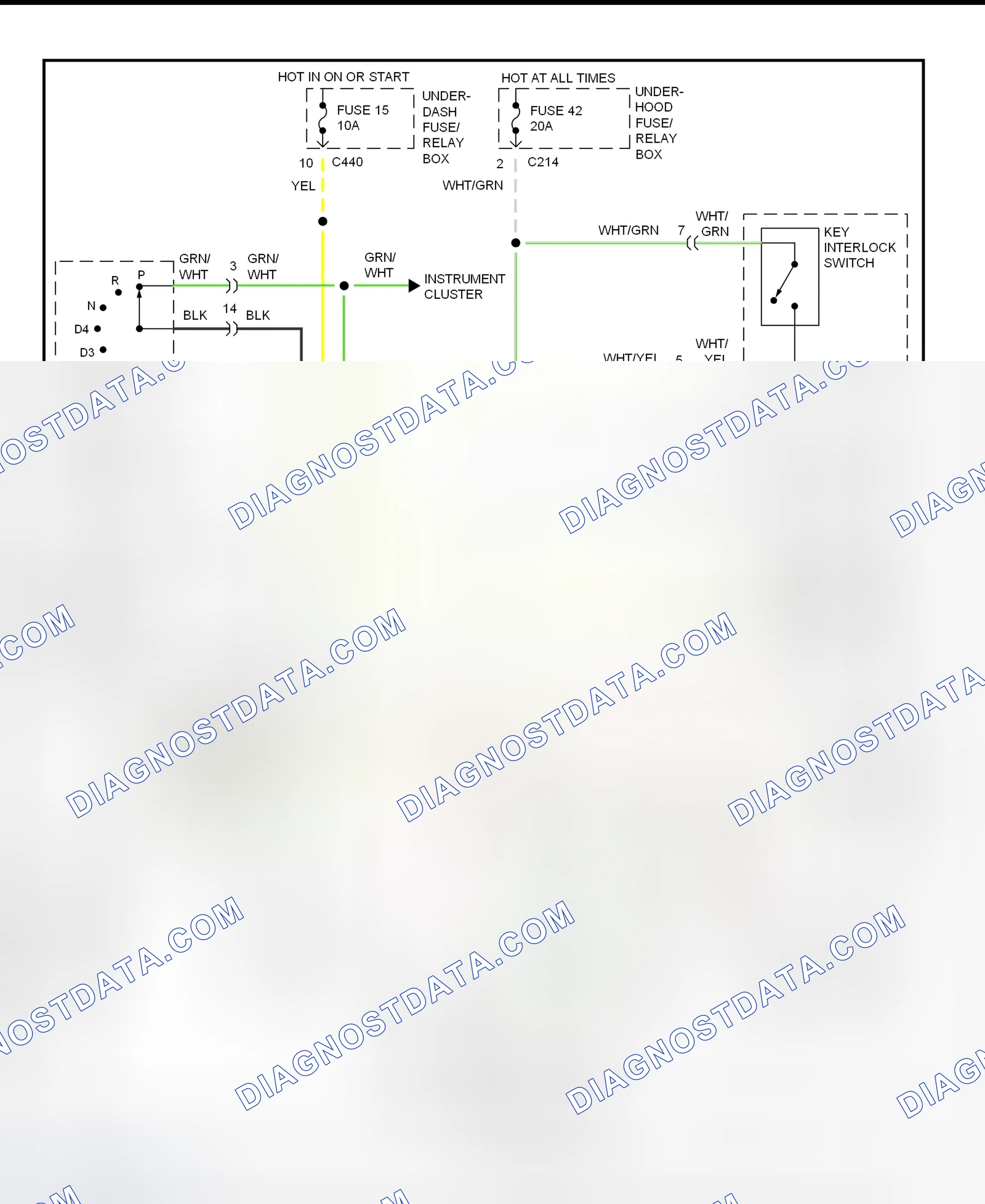 Scheme 54: Shift & Key Interlock System Wiring Schematic (1997 Acura Integra)