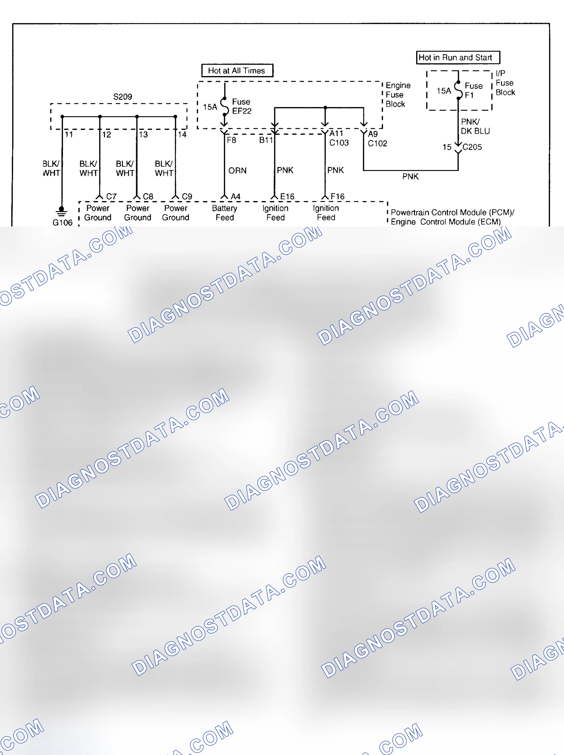 Scheme 205: DTC P0562: SYSTEM VOLTAGE (ENGINE SIDE) TOO LOW