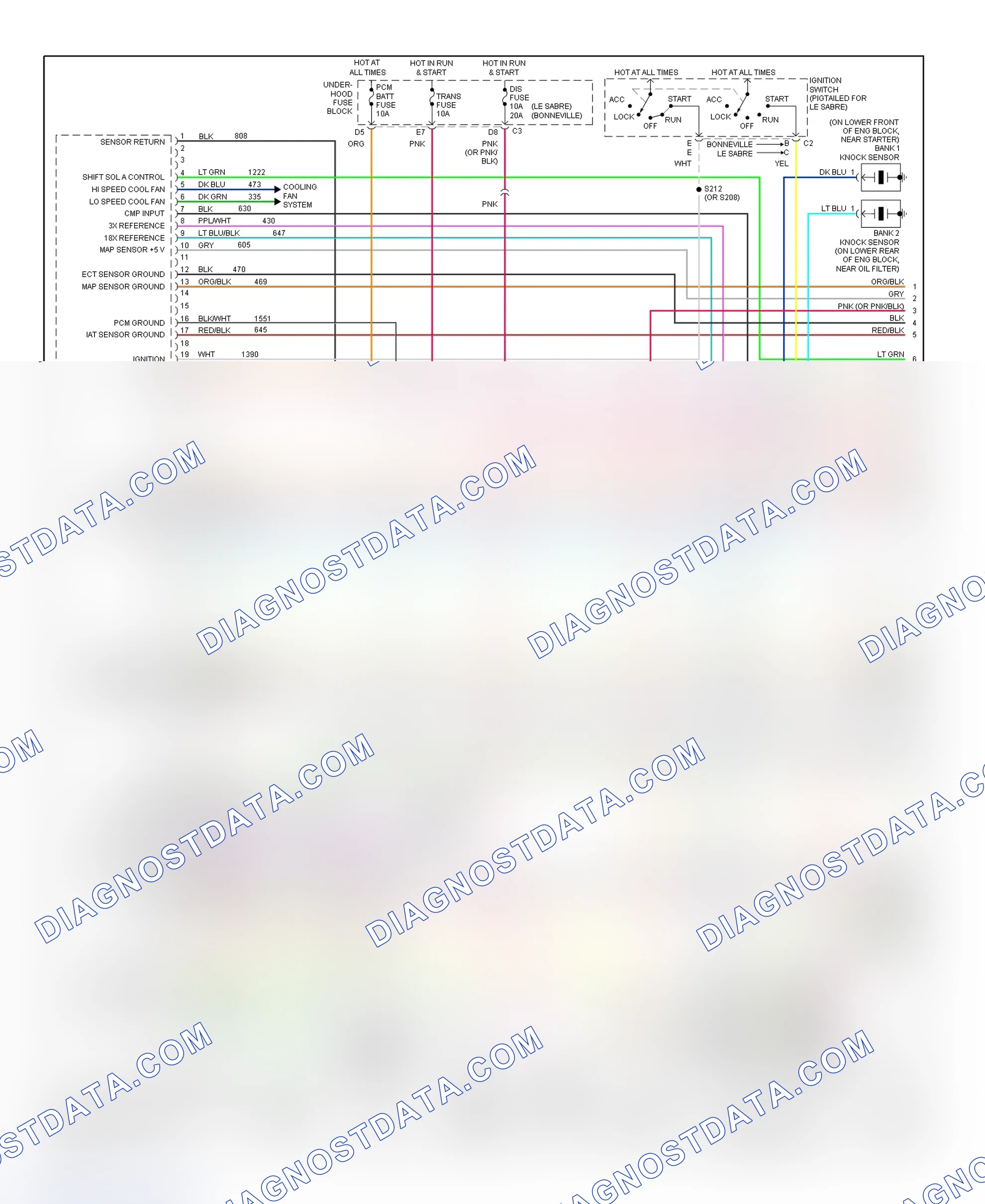 Scheme 85: PCM Wiring Diagram (Bonneville & LeSabre - 3.8L - 1 Of 4)