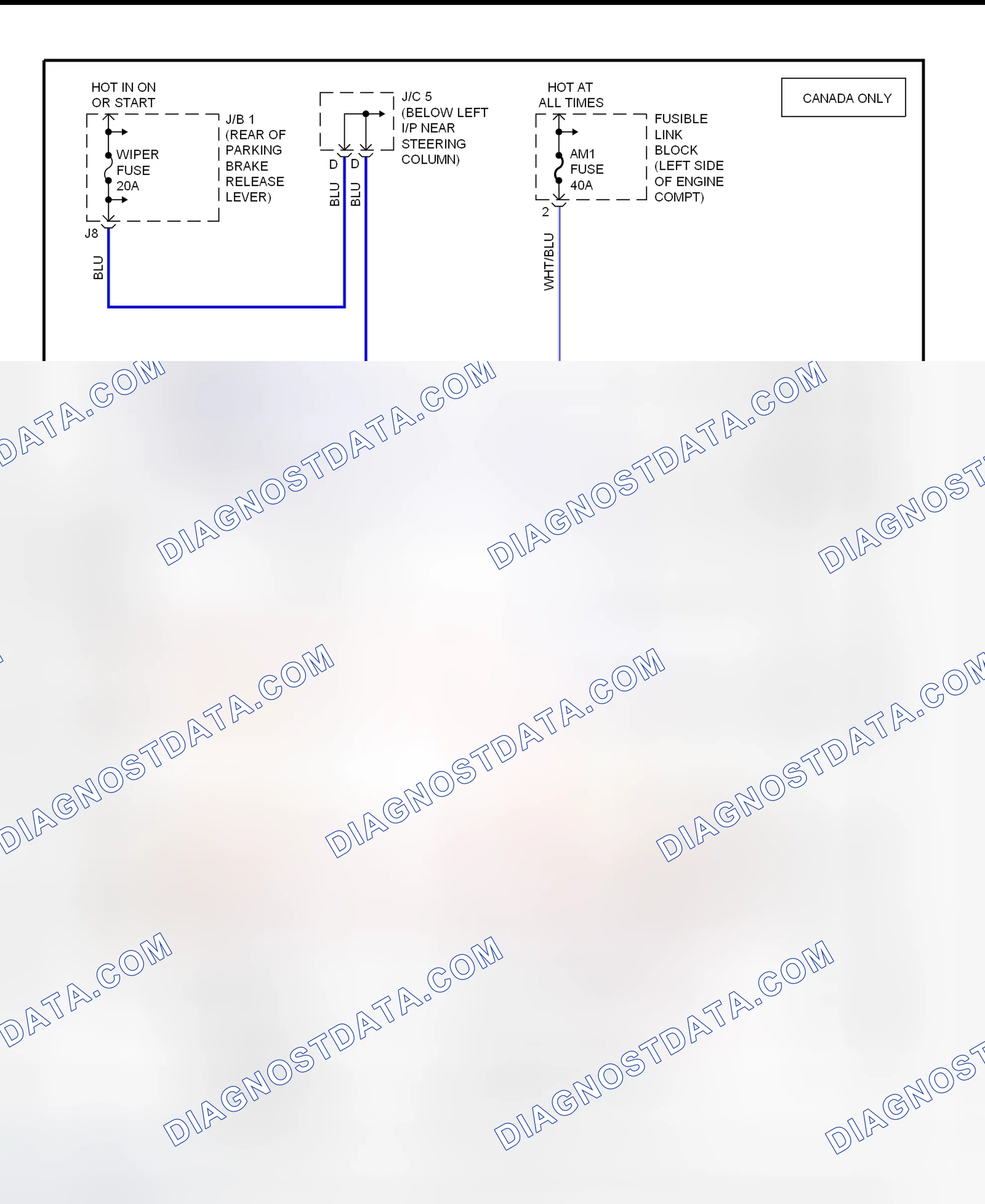 Fig. 6: Headlight Wiper/Washer System Wiring Diagram