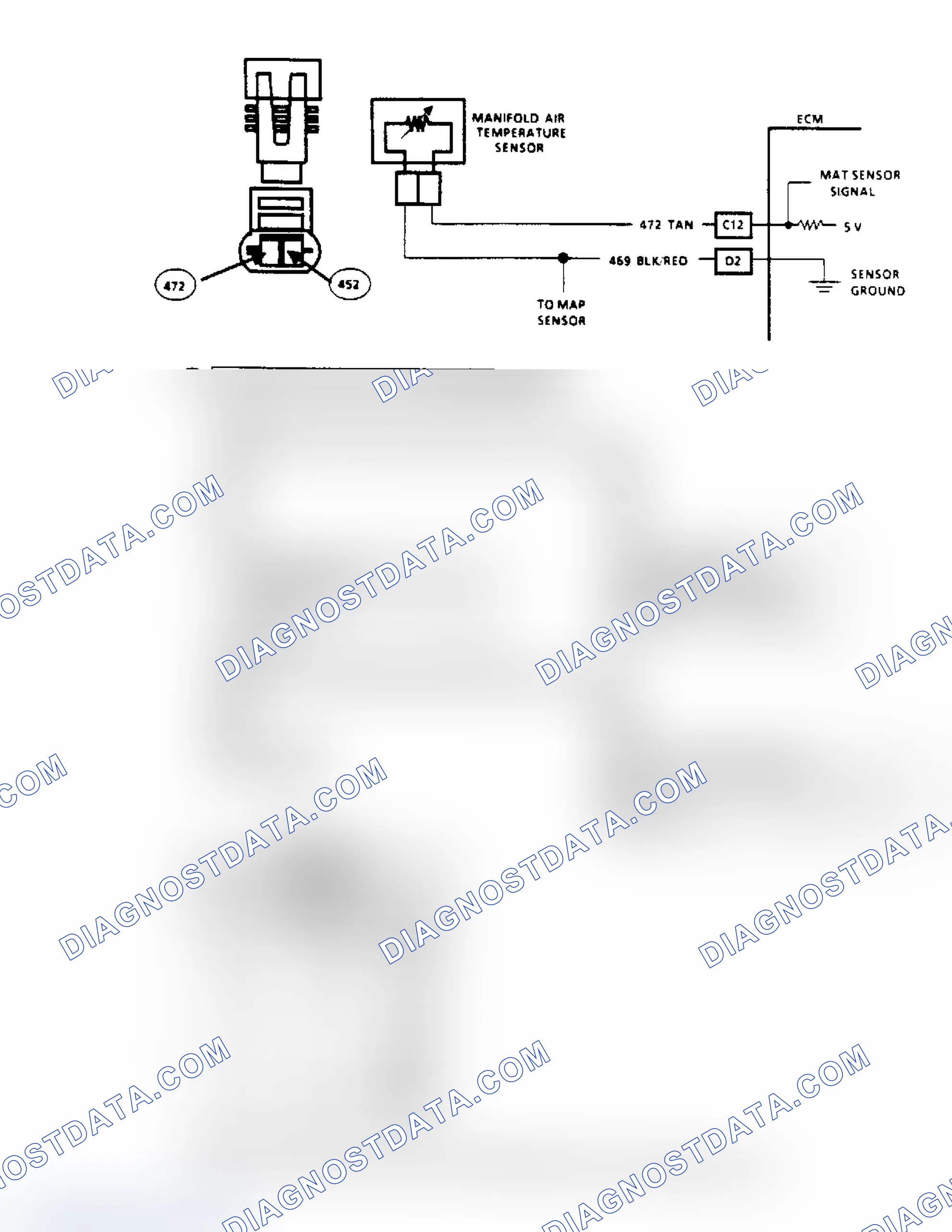 Scheme 82: Code 25, MAT Sensor Voltage Low (2.5L Engine) Flow Chart & Schematic